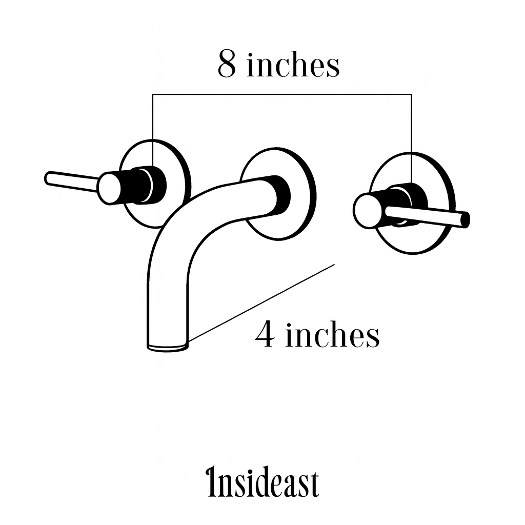 Unlacquered Brass Built-in Faucet, Mini Wall Mount Sink Faucet, 3-hole Basin Mixer Tap With Lever Handles