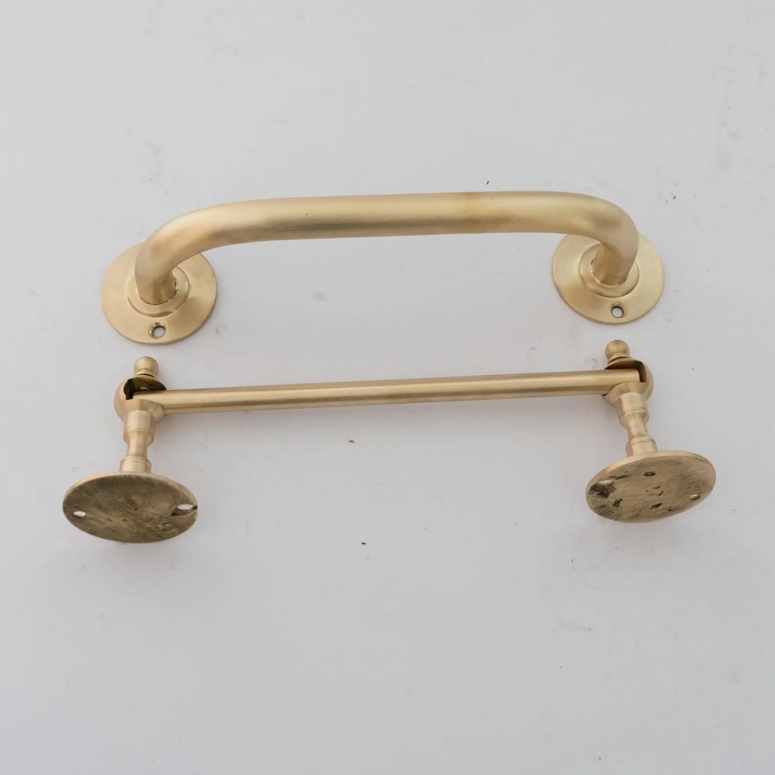 Unlacquered Brass Toilet Paper Holder, Vintage Bathroom Hardware