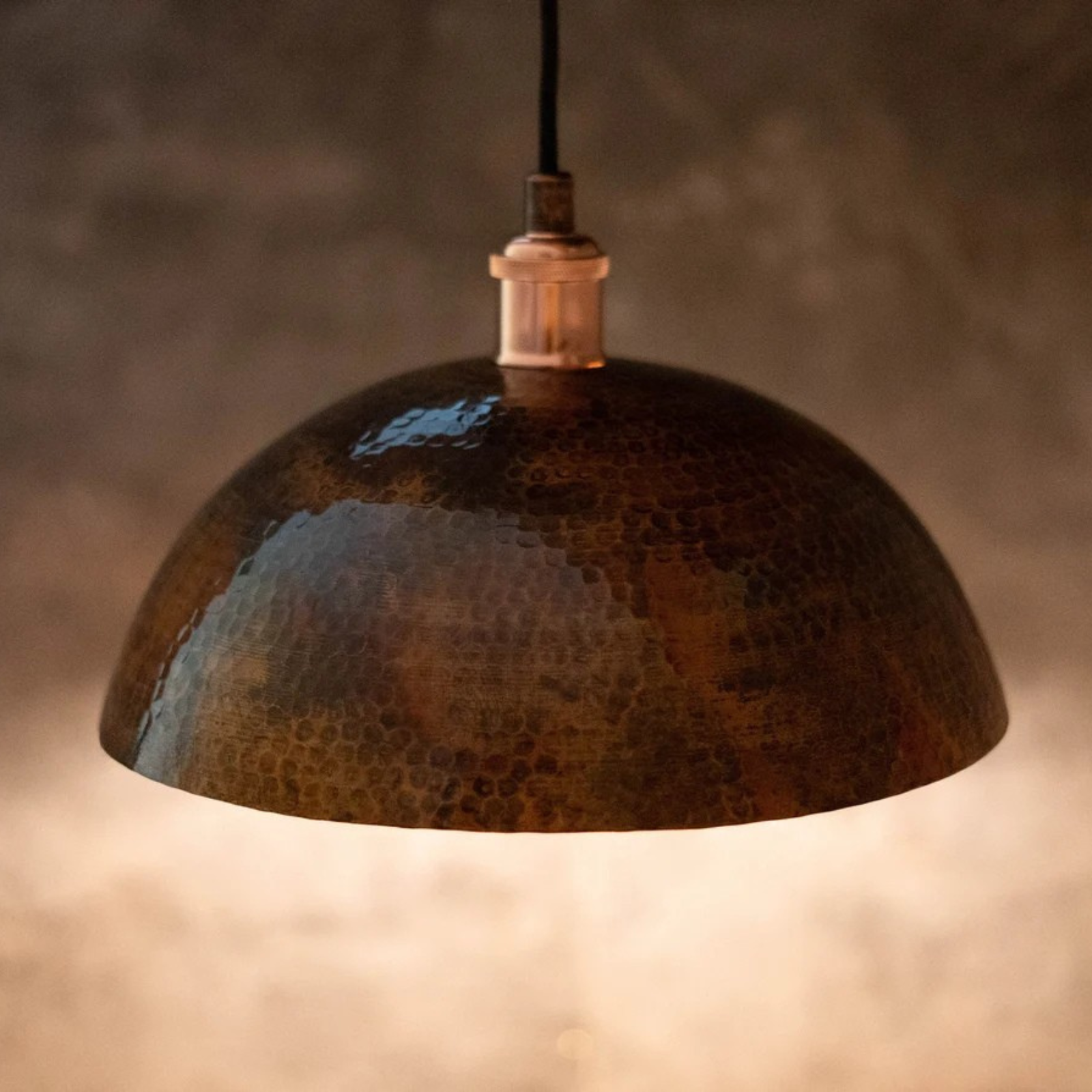 Vintage Copper Pendant Light, Oxidized Dome Ceiling Light, Dome Lampshade Copper