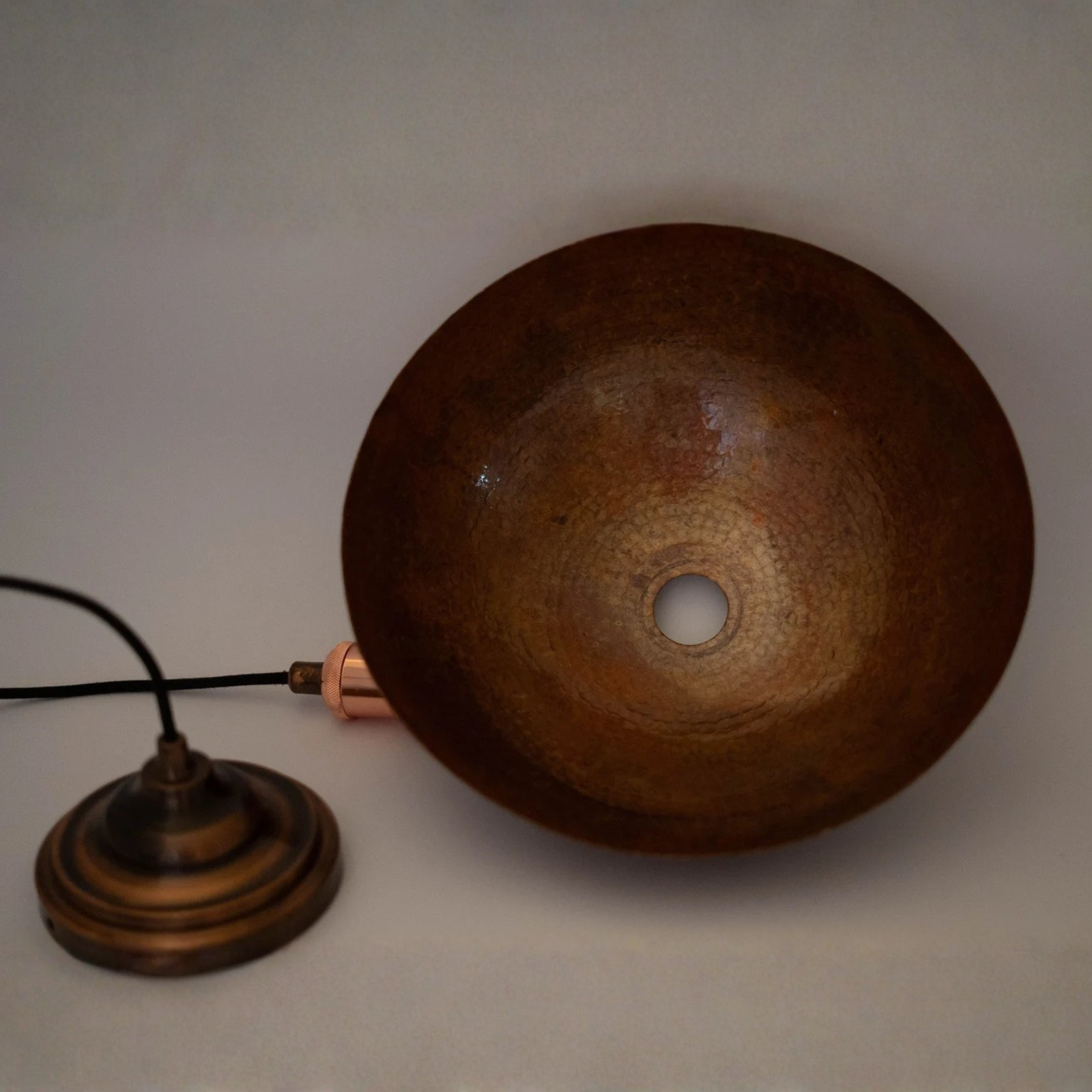 Vintage Copper Pendant Light, Oxidized Dome Ceiling Light, Dome Lampshade Copper