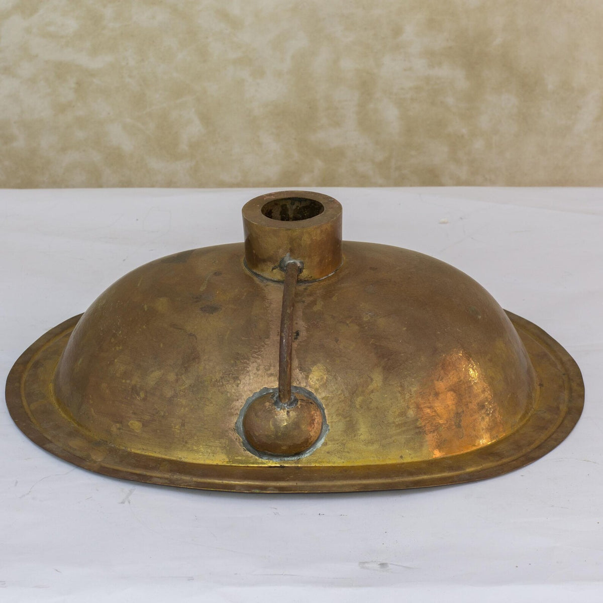 Vintage Hammered Brass Drop-in Sink, Bathroom Sink, Oval Basin, Brass Oval Sink