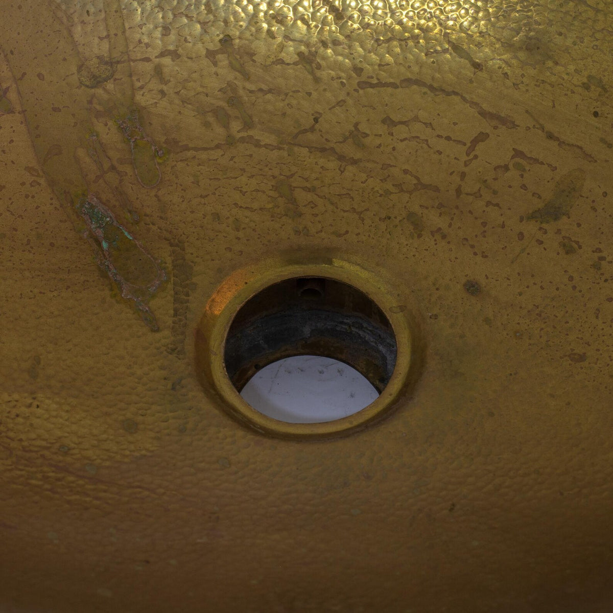 Vintage Hammered Brass Drop-in Sink, Bathroom Sink, Oval Basin, Brass Oval Sink