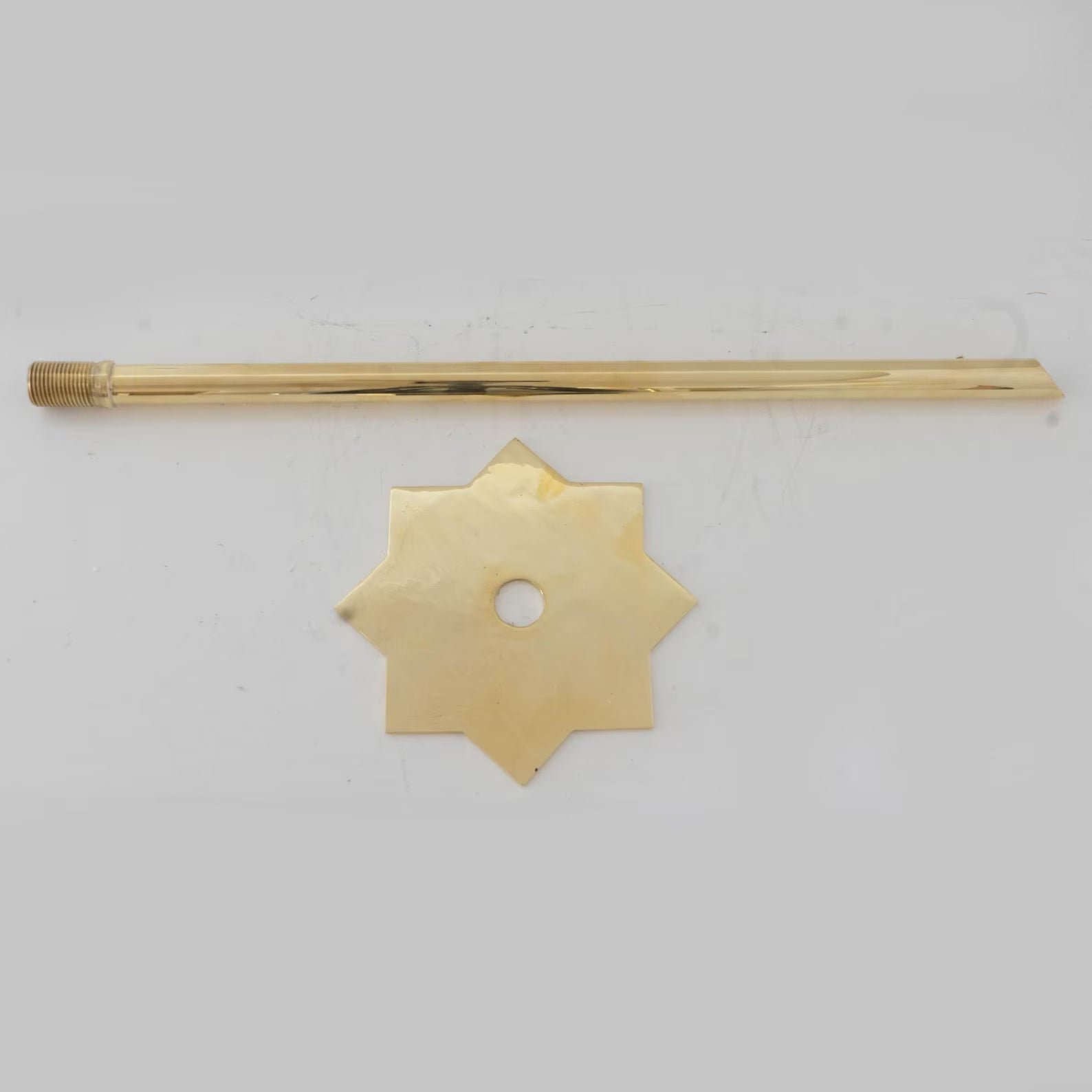 Wall-Mounted Tub Filler Faucet, Solid Brass Waterfall Spout, Handmade Moroccan Design