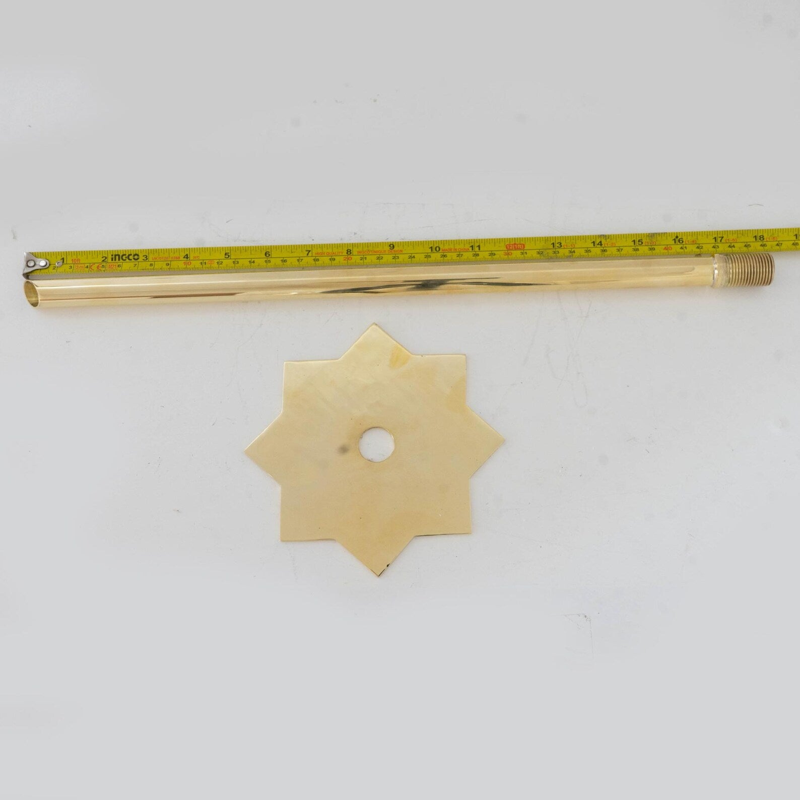 Wall-Mounted Tub Filler Faucet, Solid Brass Waterfall Spout, Handmade Moroccan Design
