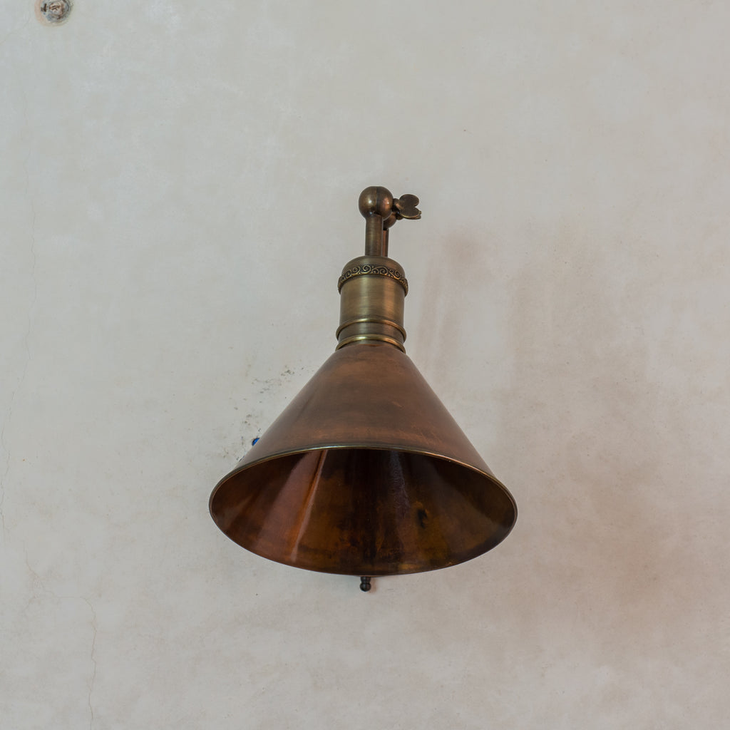 Oxidized Copper Wall Sconce, Swing Arm Light, 3-Point Adjustable Sconce, Wall Light With Copper Shade, Swivel Wall Lamp Copper