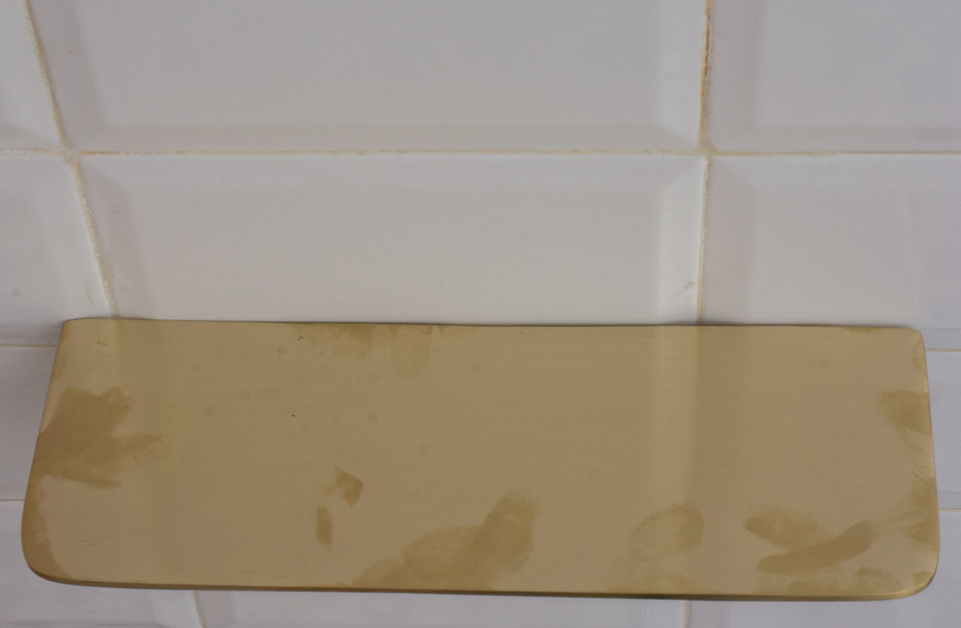 Solid Brass Floating Shelf | Wall-Mount Bathroom Shelf & Shower Soap Holder