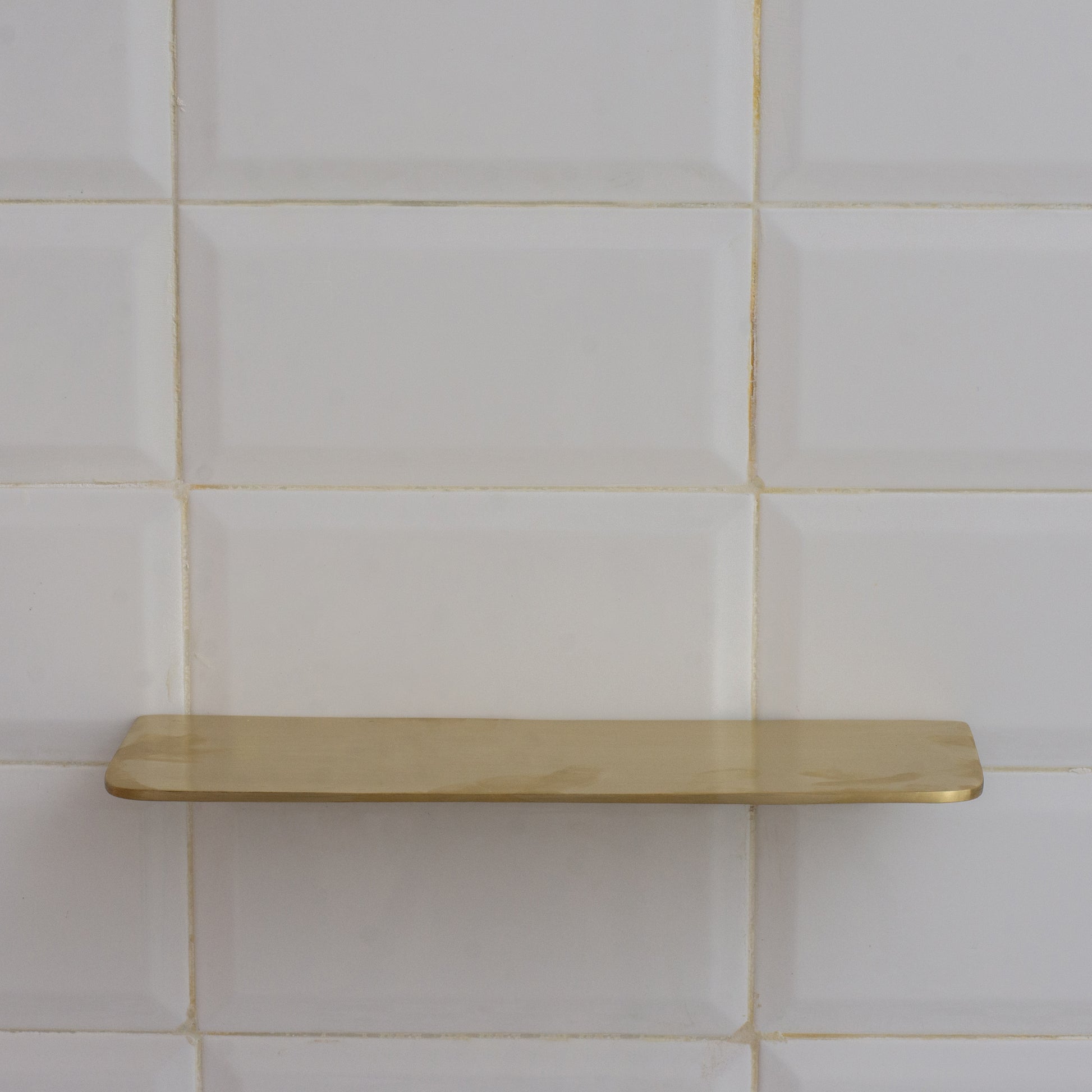 Solid Brass Floating Shelf | Wall-Mount Bathroom Shelf & Shower Soap Holder