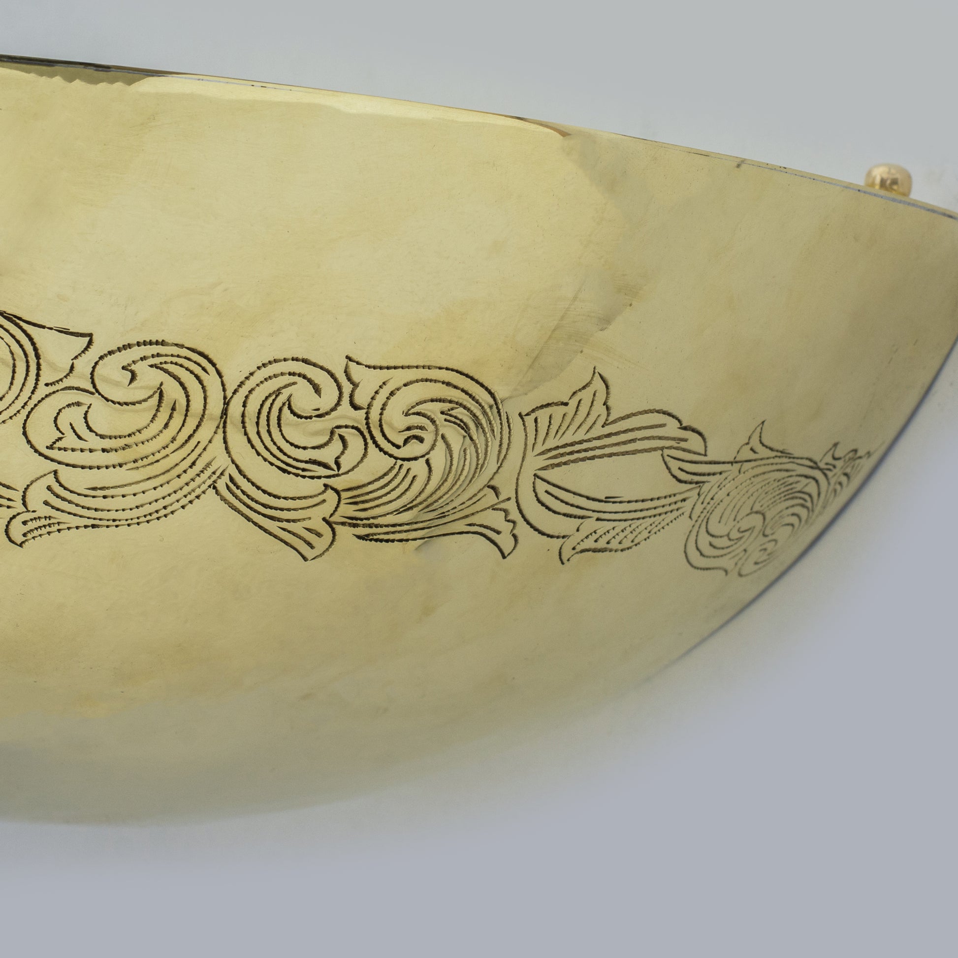 Unlacquered Brass Wall Hung Basin, Engraved Wall-Mounted Bathroom Sink