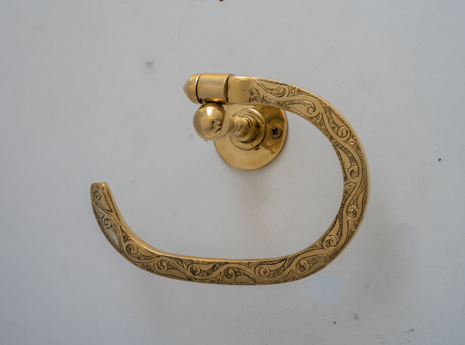 Brass Towel Holder, Towel Hanger, Wall Mount Towel Hook, Unlacquered Brass
