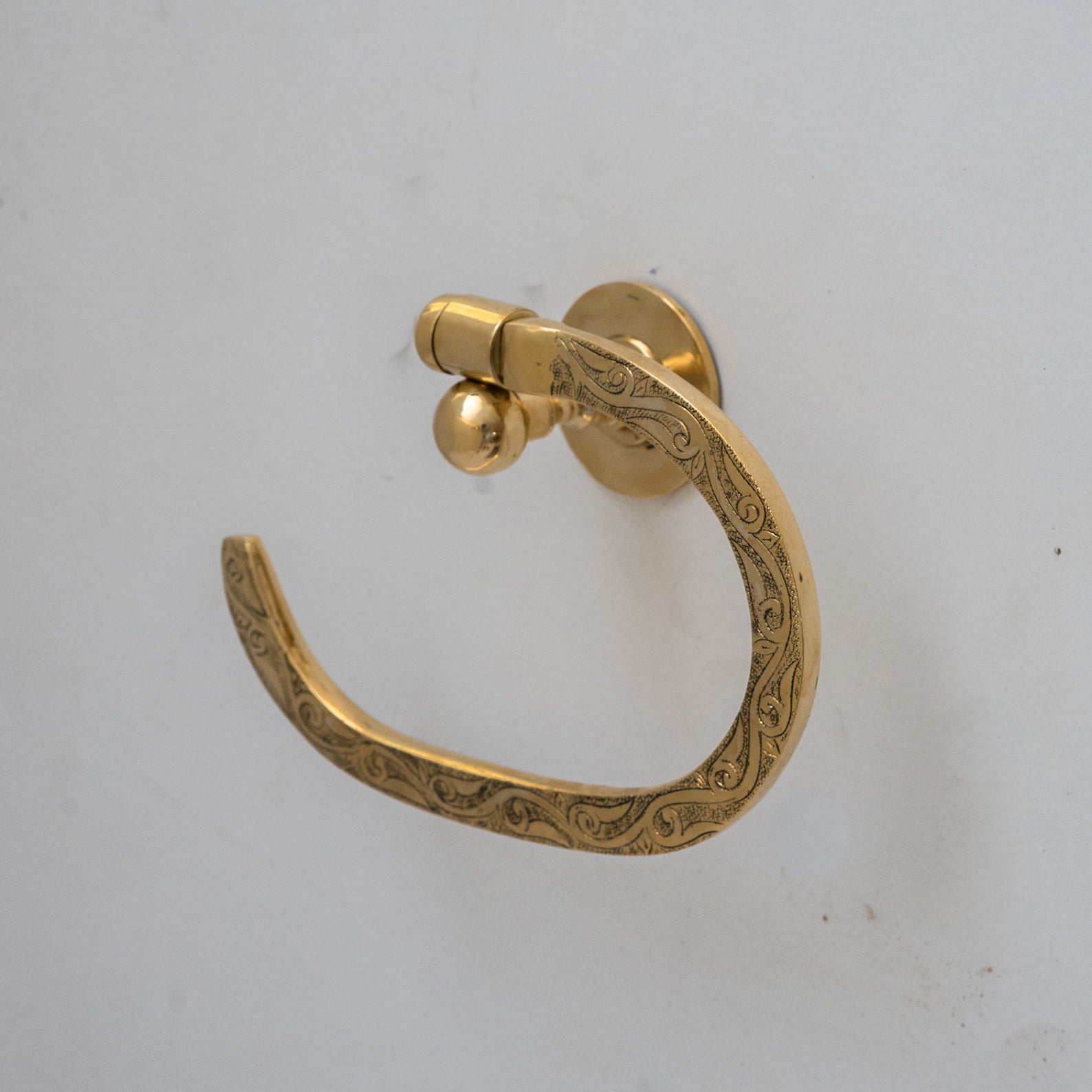 Brass Towel Holder, Towel Hanger, Wall Mount Towel Hook, Unlacquered Brass