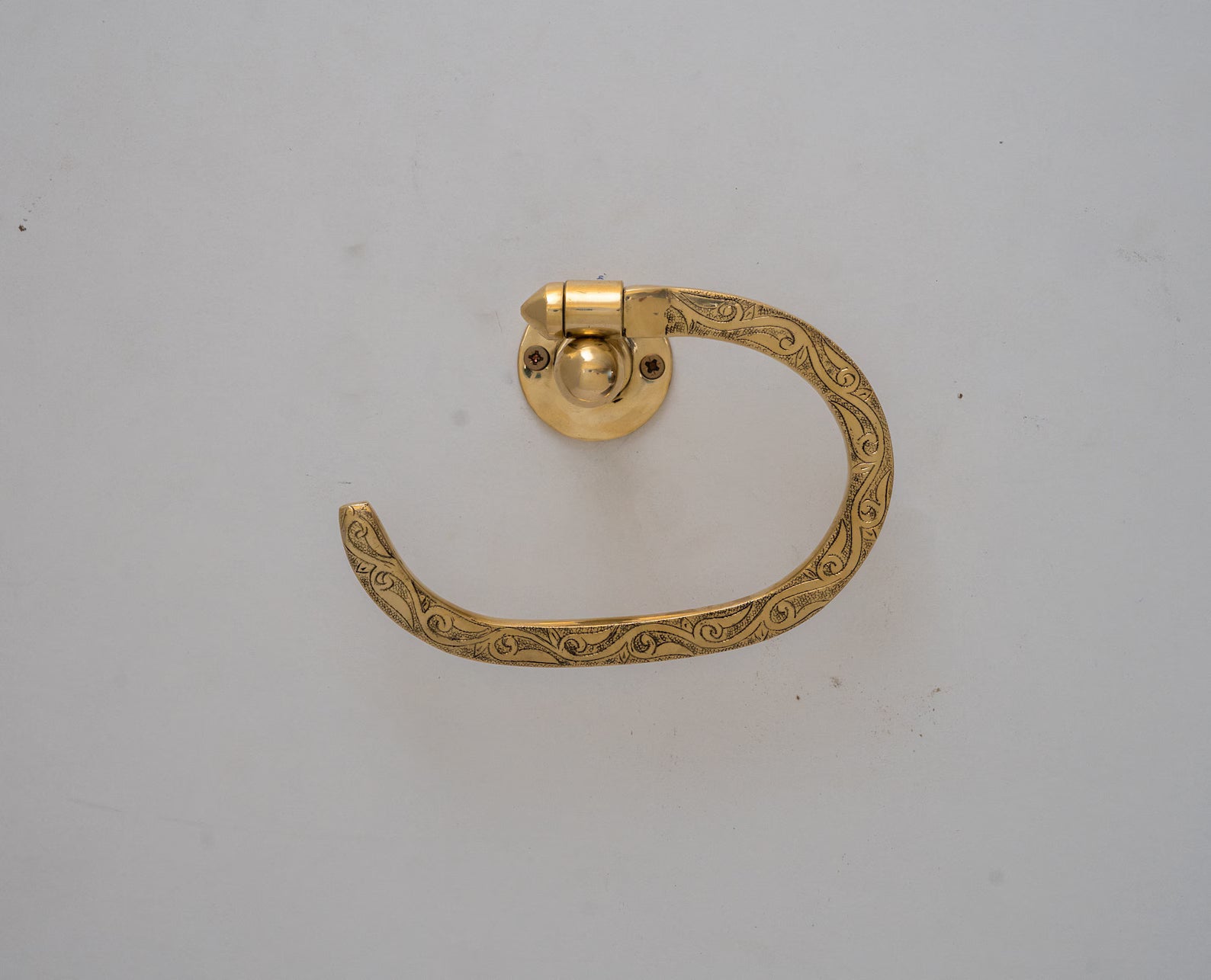 Brass Towel Holder, Towel Hanger, Wall Mount Towel Hook, Unlacquered Brass