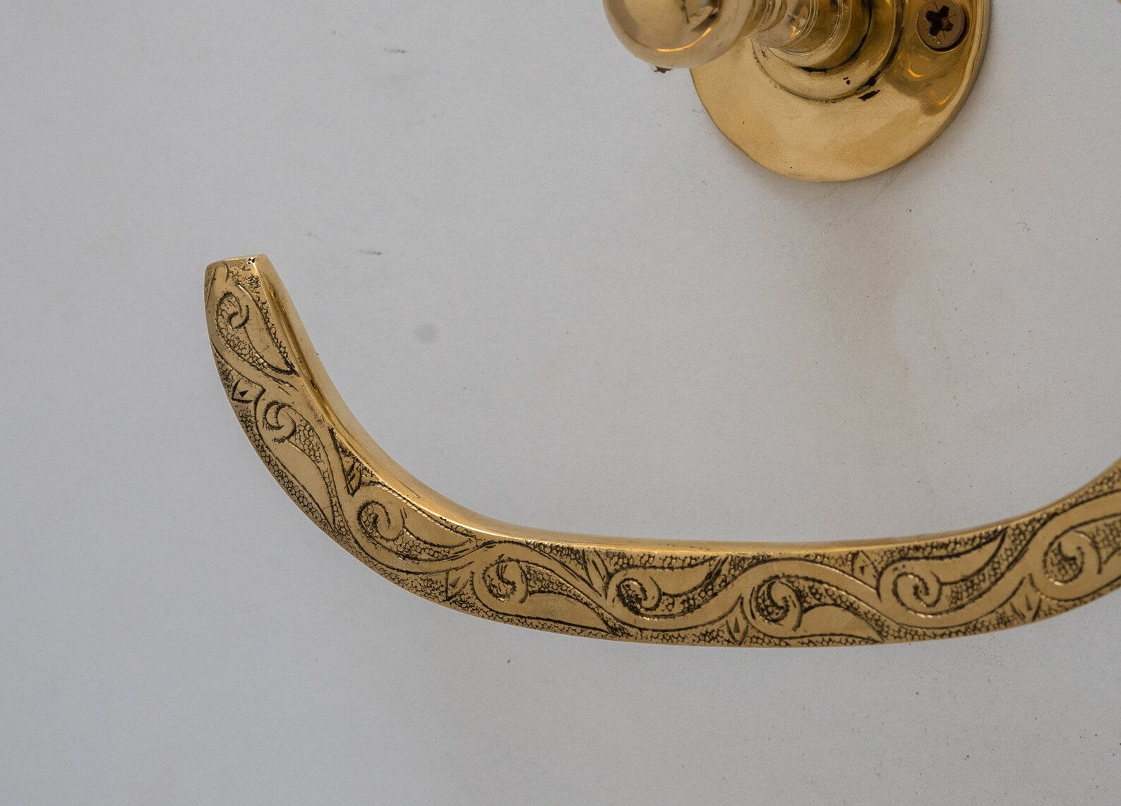 Brass Towel Holder, Towel Hanger, Wall Mount Towel Hook, Unlacquered Brass