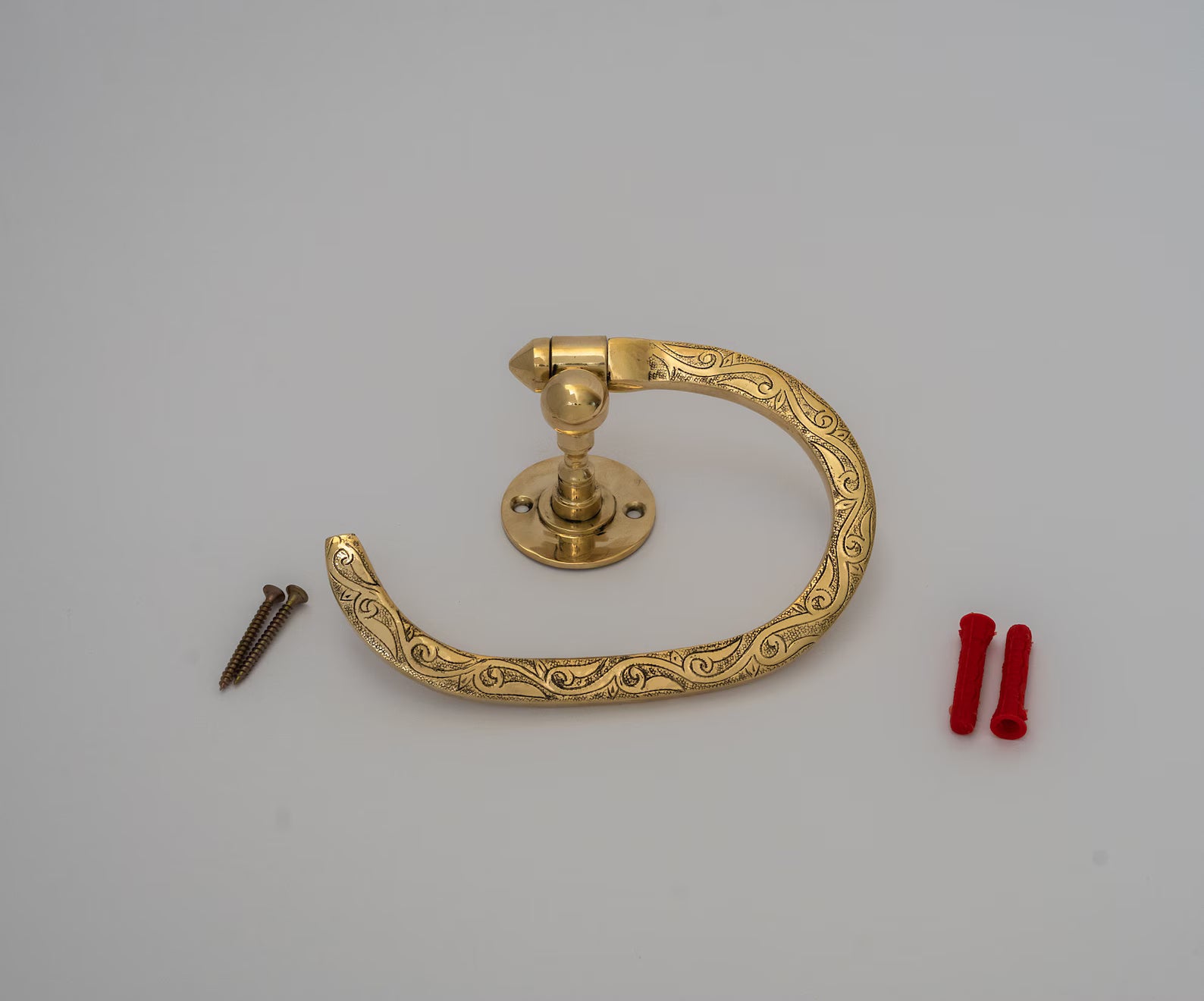 Brass Towel Holder, Towel Hanger, Wall Mount Towel Hook, Unlacquered Brass