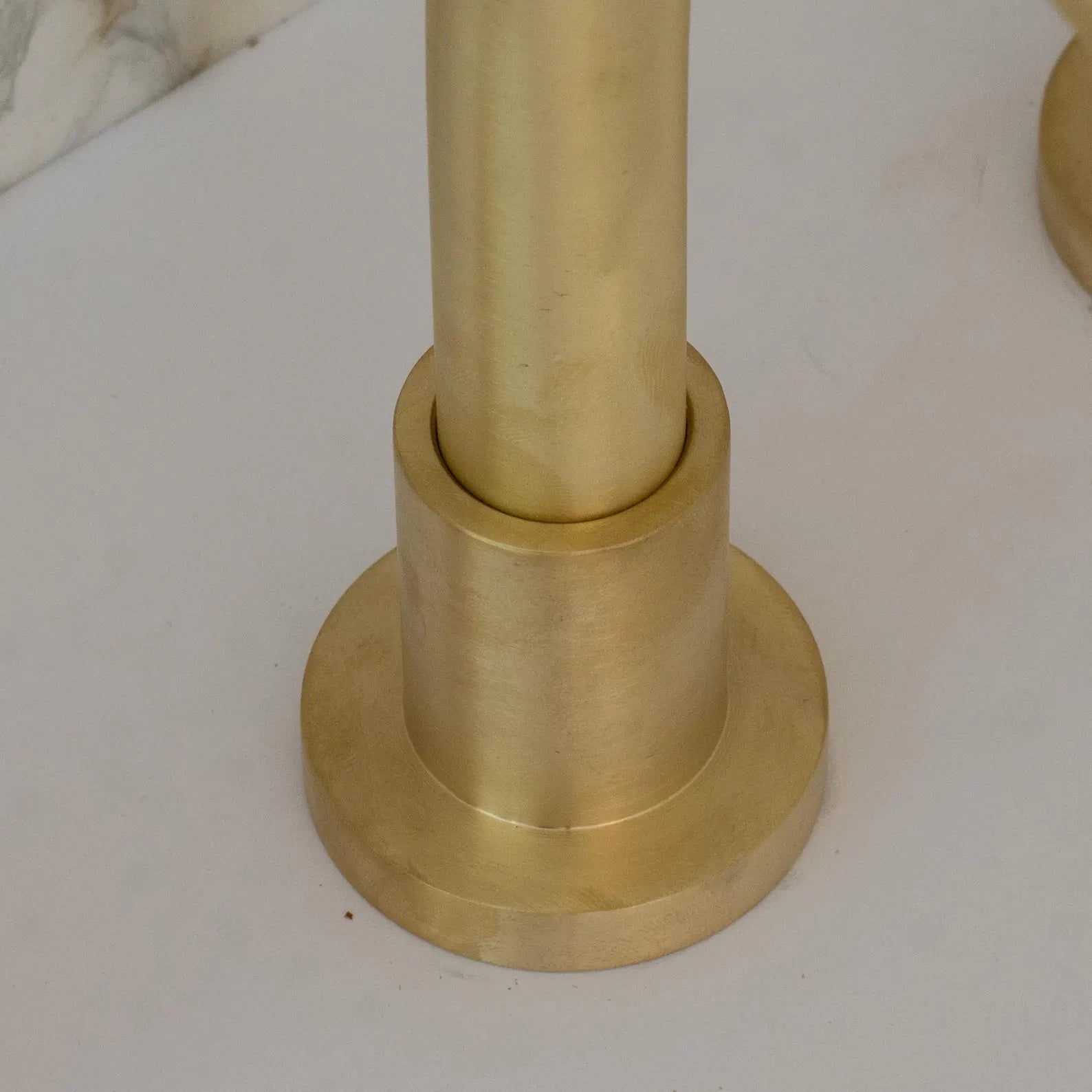 Widespread 3 Holes Solid Unlacquered Brass Faucet, Brushed Finish