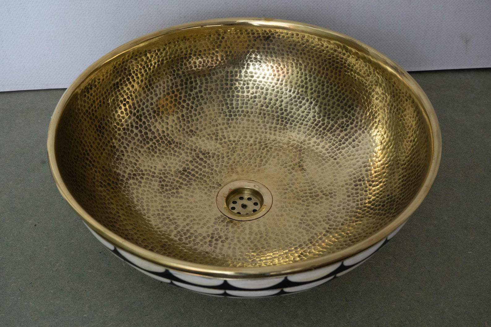 Wood And Brass Bathroom Sink, Vanity Vessel Sink