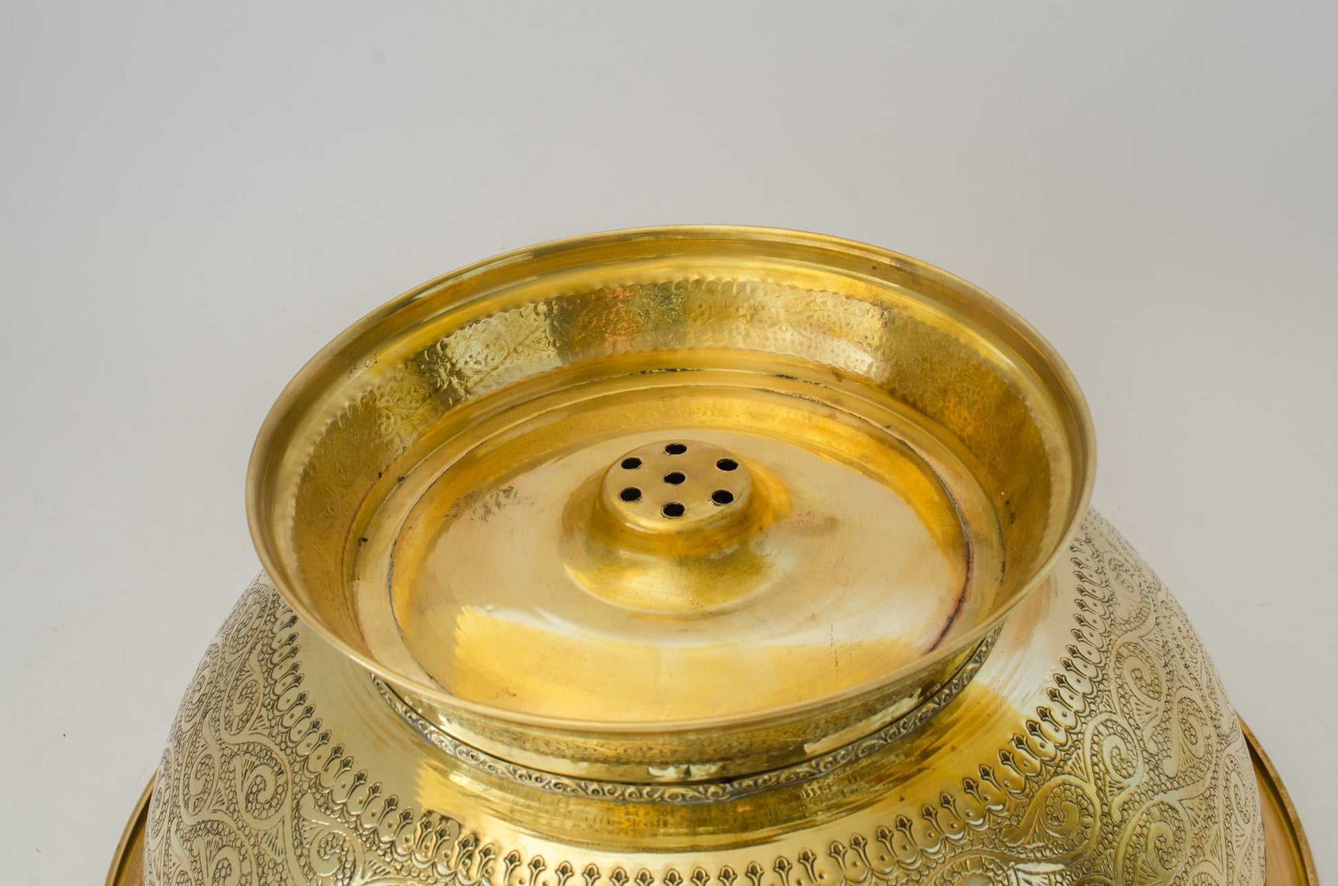 Antique Brass Bowl Vessel Sink Engraved Bathroom Vanity Basin, Gold Vintage Engraved Sink - Insideast