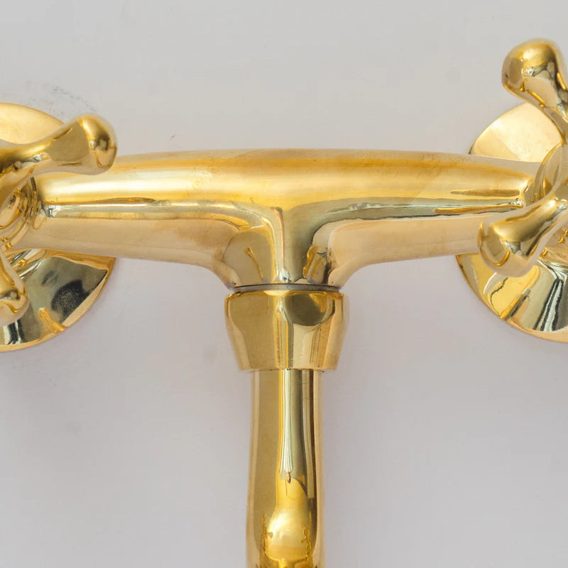 Antique Brass Kitchen Faucet – Wall Kitchen Faucet