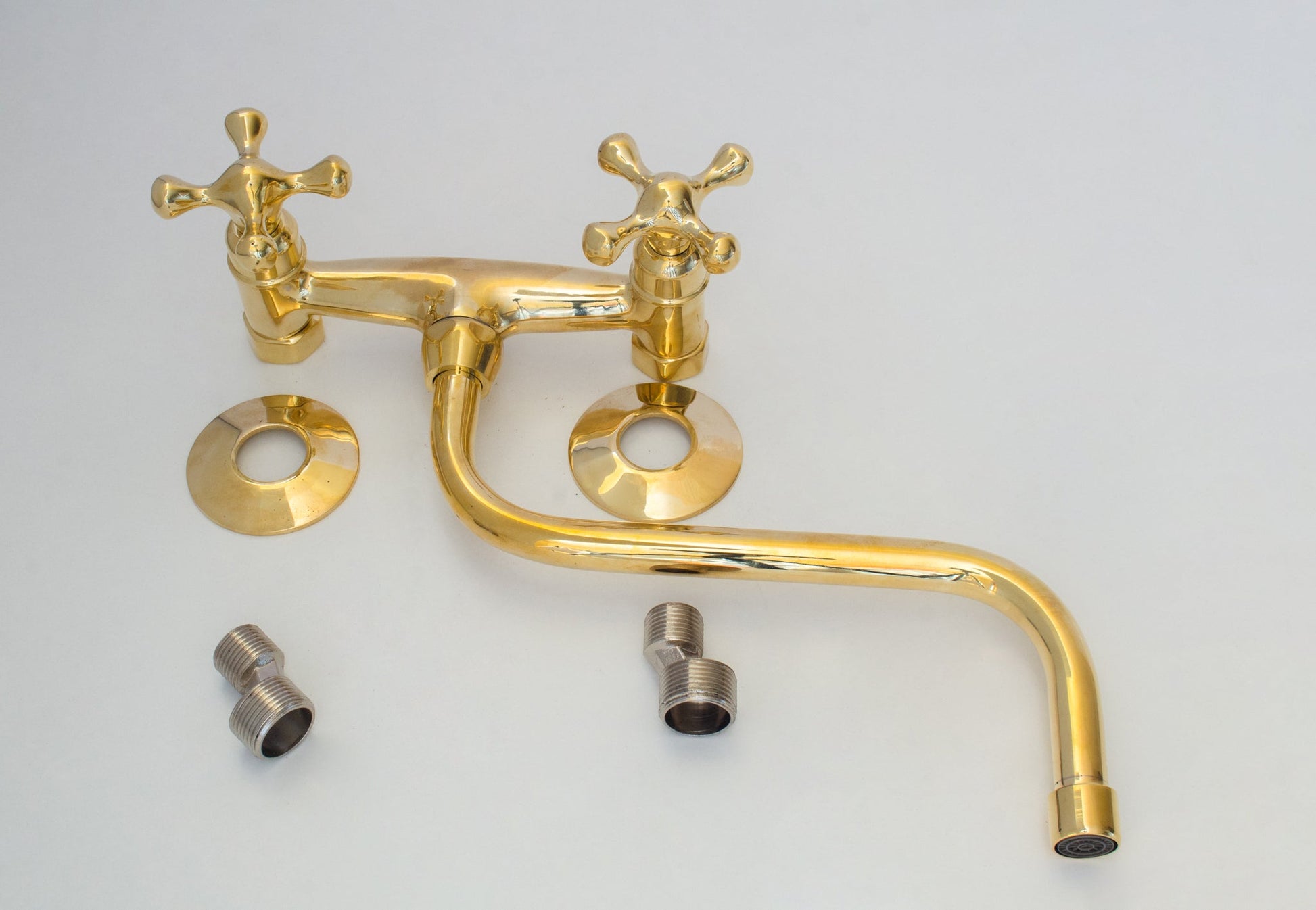 Antique Brass Kitchen Faucet – Wall Kitchen Faucet - Insideast