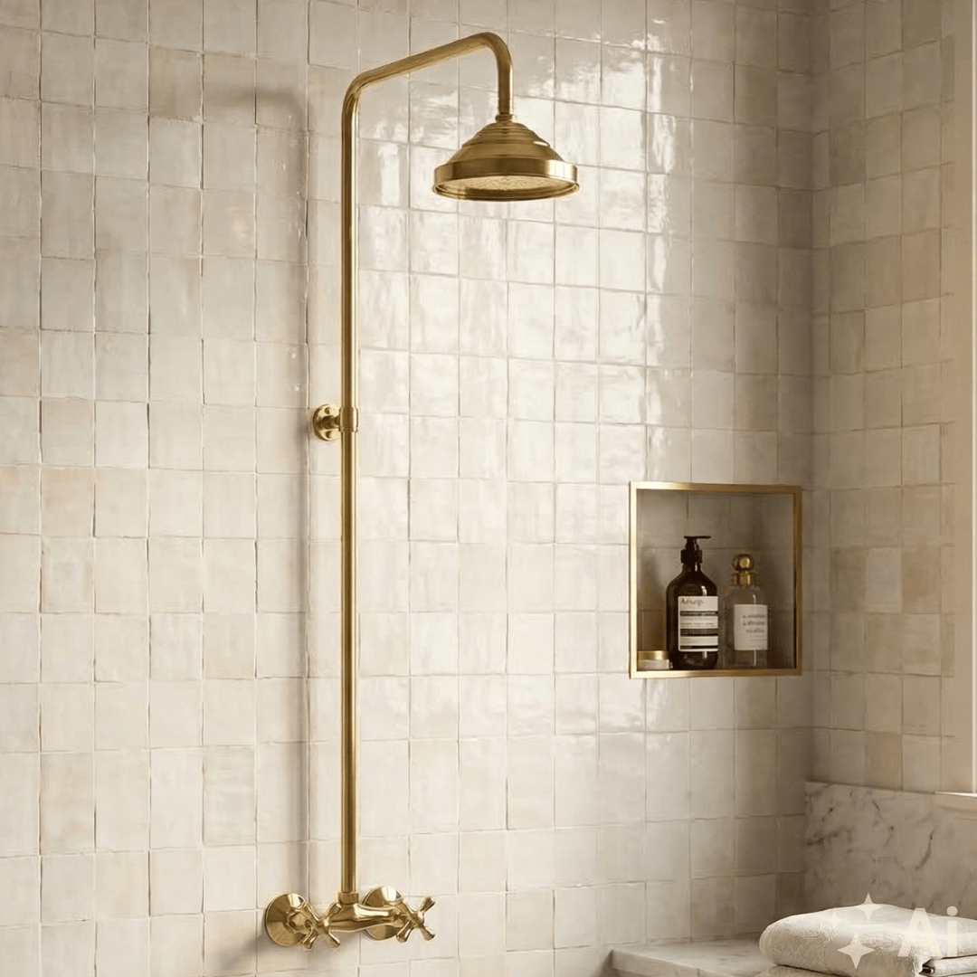 Antique Brass Shower Fixtures – Brass Shower System - Insideast