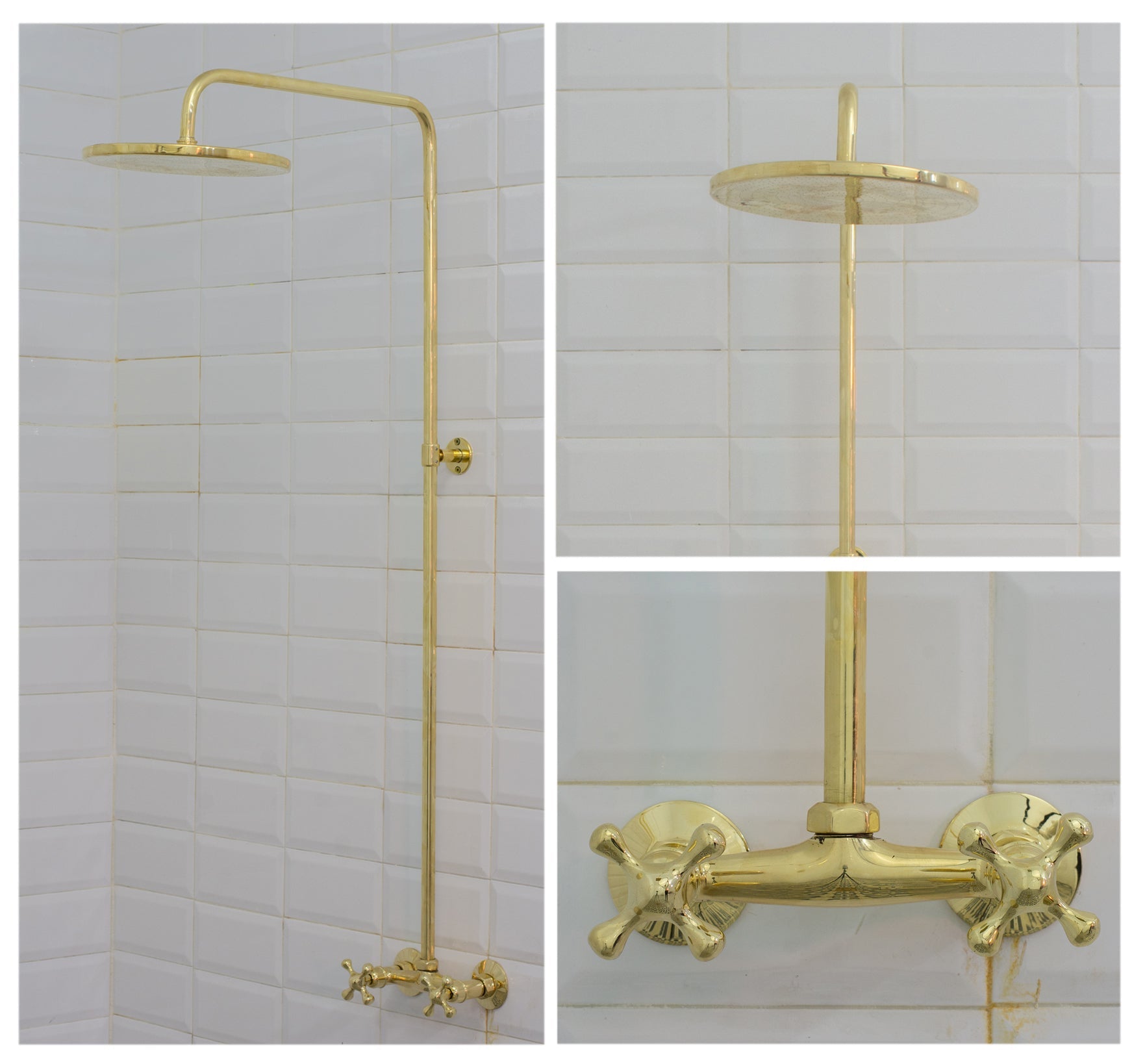 Antique Brass Shower Fixtures – Brass Shower System - Insideast