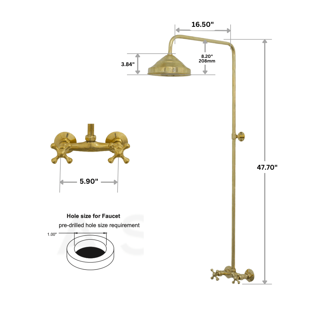Antique Brass Shower Fixtures – Brass Shower System - Insideast