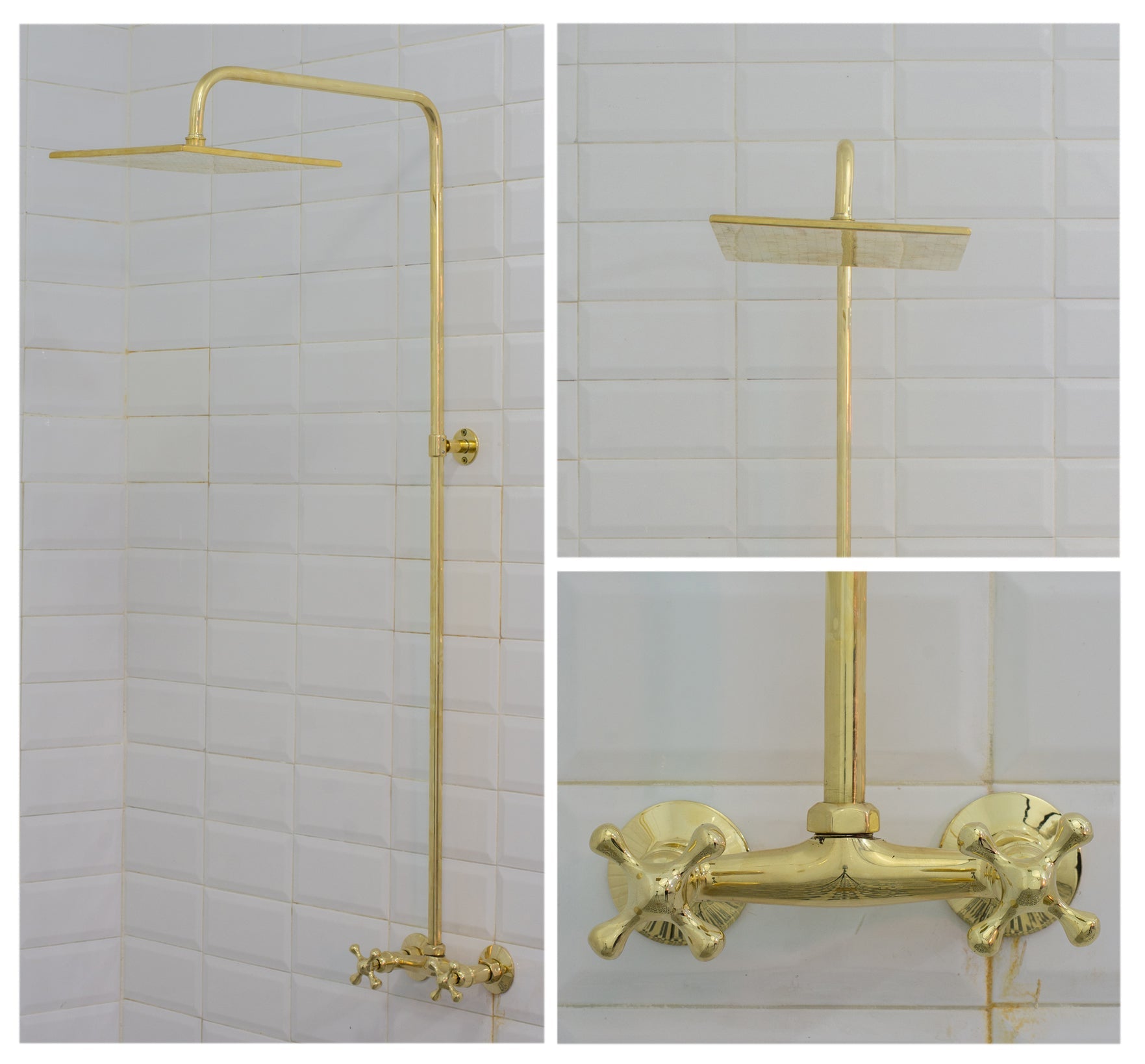 Antique Brass Shower Fixtures – Brass Shower System - Insideast
