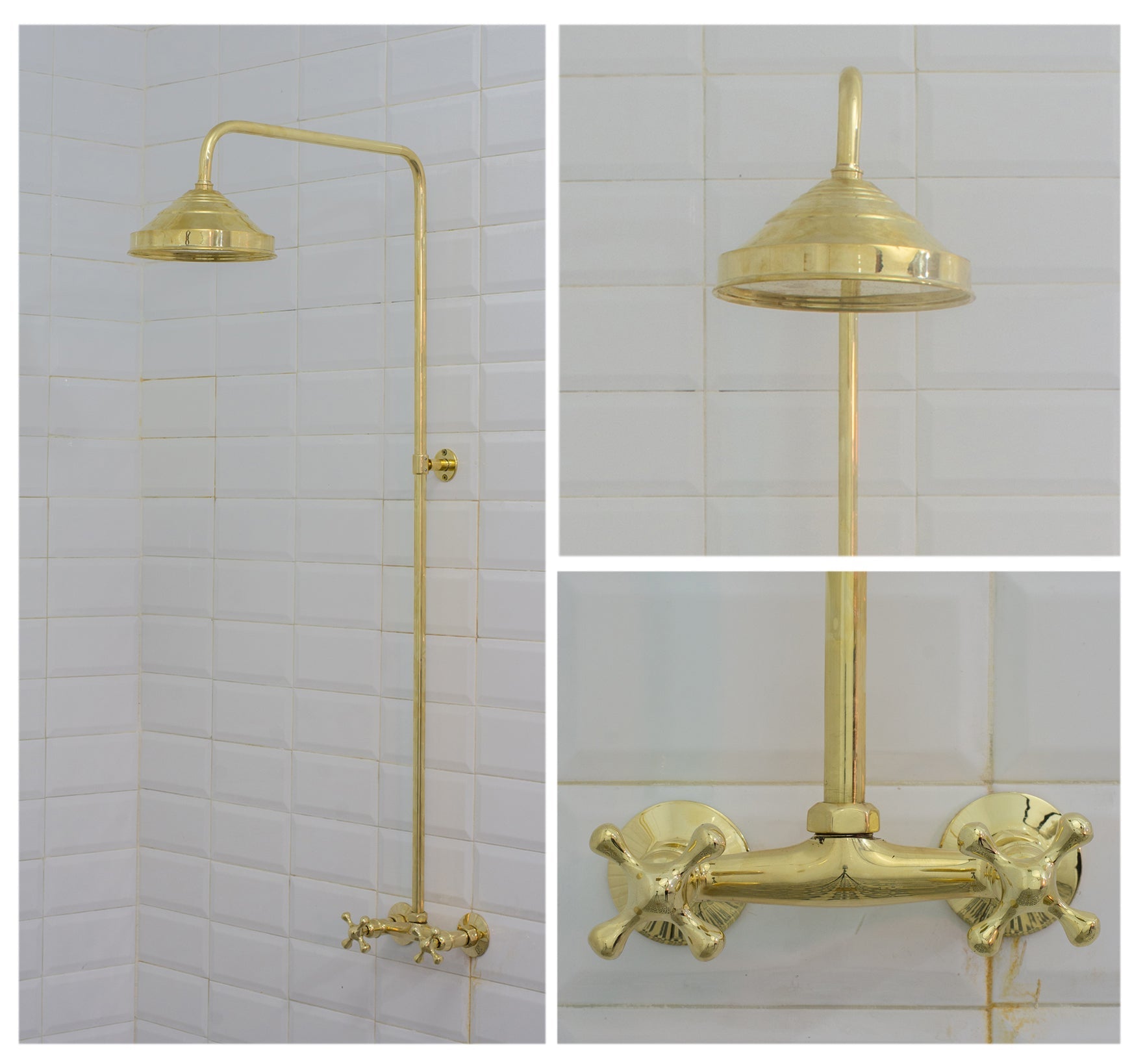 Antique Brass Shower Fixtures – Brass Shower System - Insideast