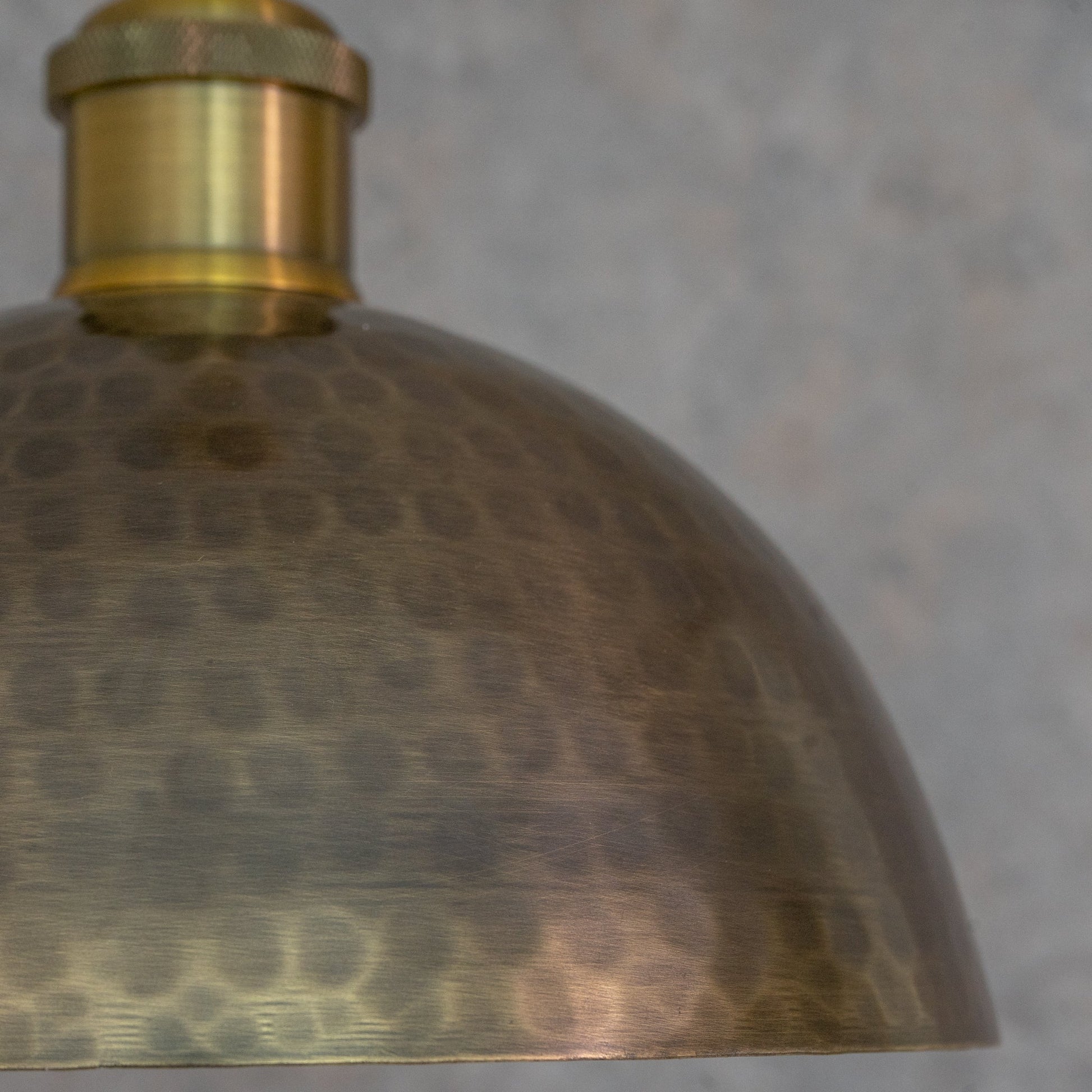 Antique Bronze Hammered Dome Pendant Light - Artisan Patina Finish - Insideast