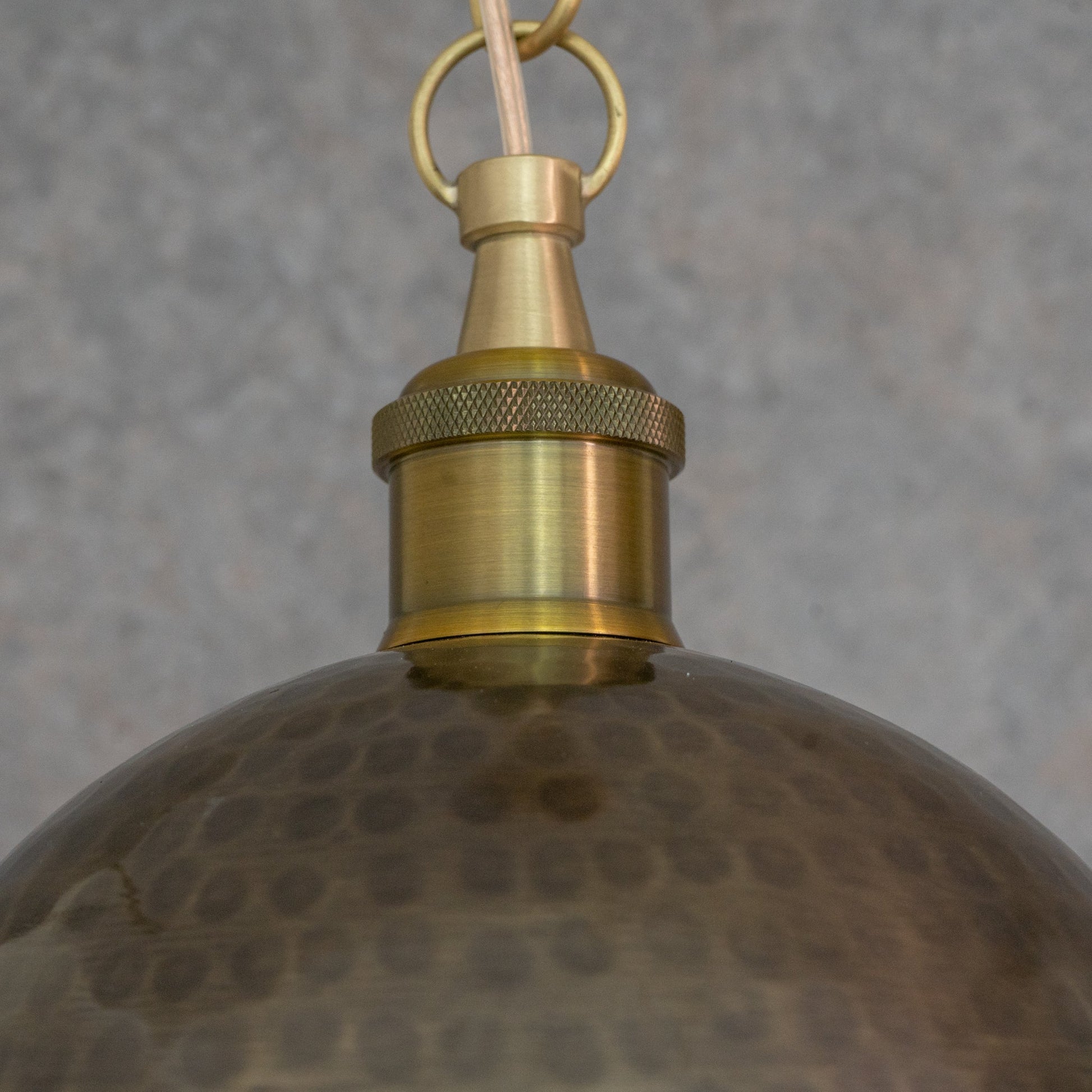 Antique Bronze Hammered Dome Pendant Light - Artisan Patina Finish - Insideast