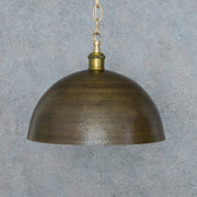 Antique Bronze Soft - Hammered Dome Pendant Light | Dark Oil - Rubbed Finish - Insideast