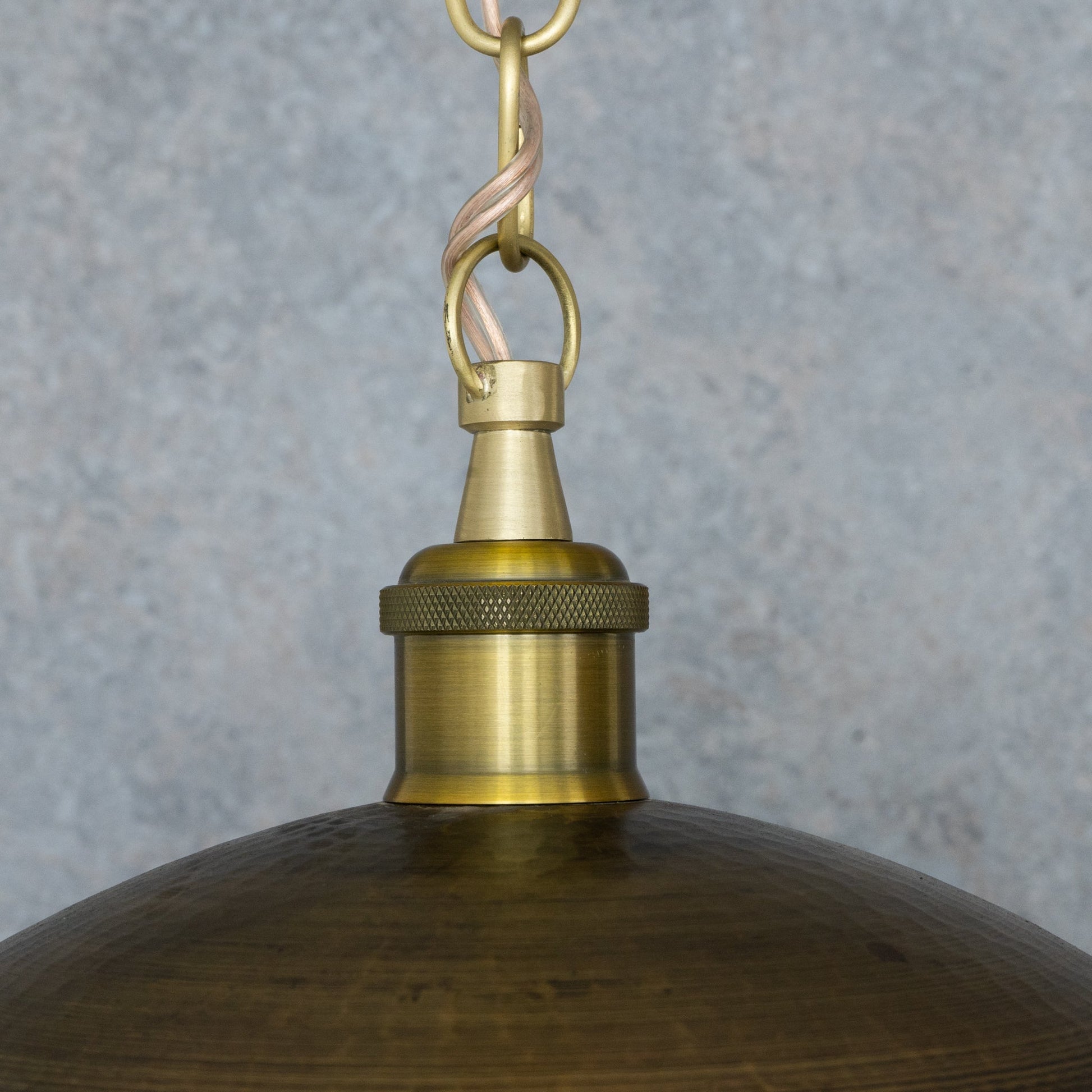 Antique Bronze Soft - Hammered Dome Pendant Light | Dark Oil - Rubbed Finish - Insideast