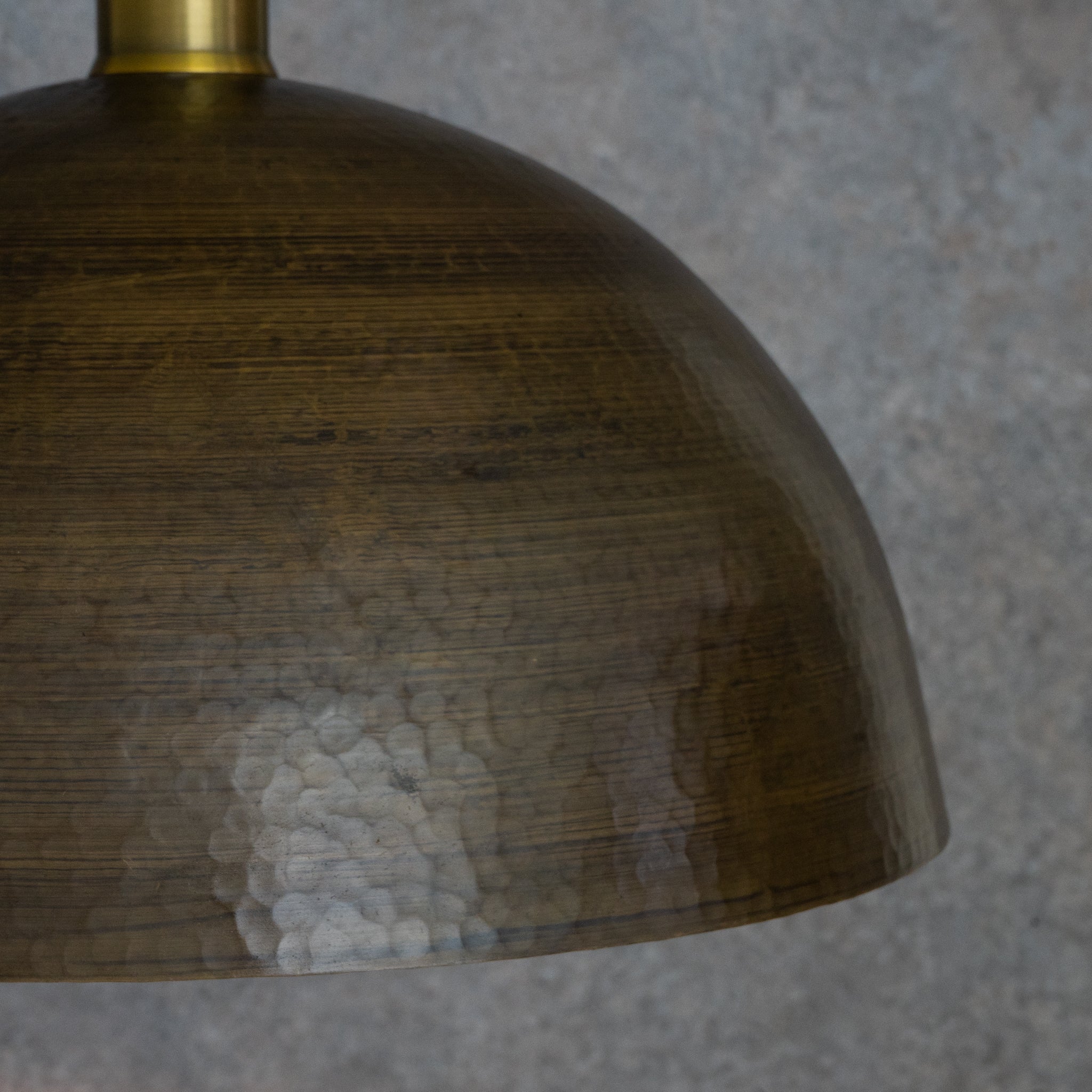 Antique Bronze Soft - Hammered Dome Pendant Light | Dark Oil - Rubbed Finish - Insideast