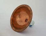Load image into Gallery viewer, Antique Copper Bowl Dropped In Sink Hammered Bathroom Vanity Basin, Aged Copper Vintage Sink
