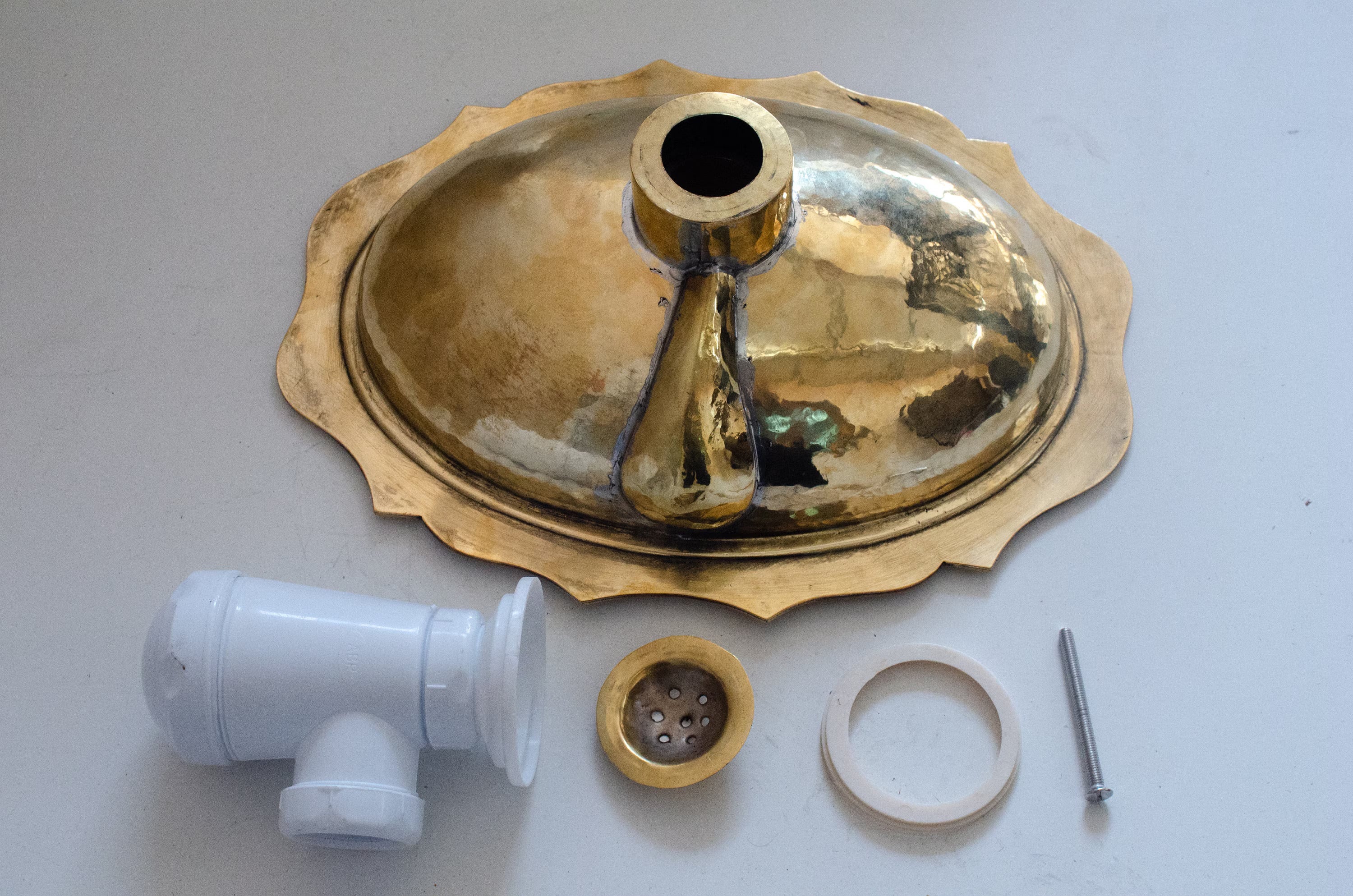 Antique Solid Brass Sink, Unlacquered Exposed Oval Bathroom Sink, Bathroom Vessel sink