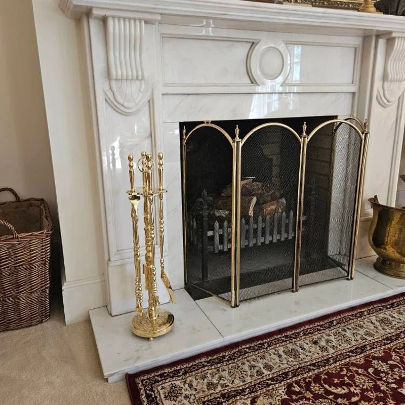 Antique Unlacquered Brass Fireplace Tool - Insideast