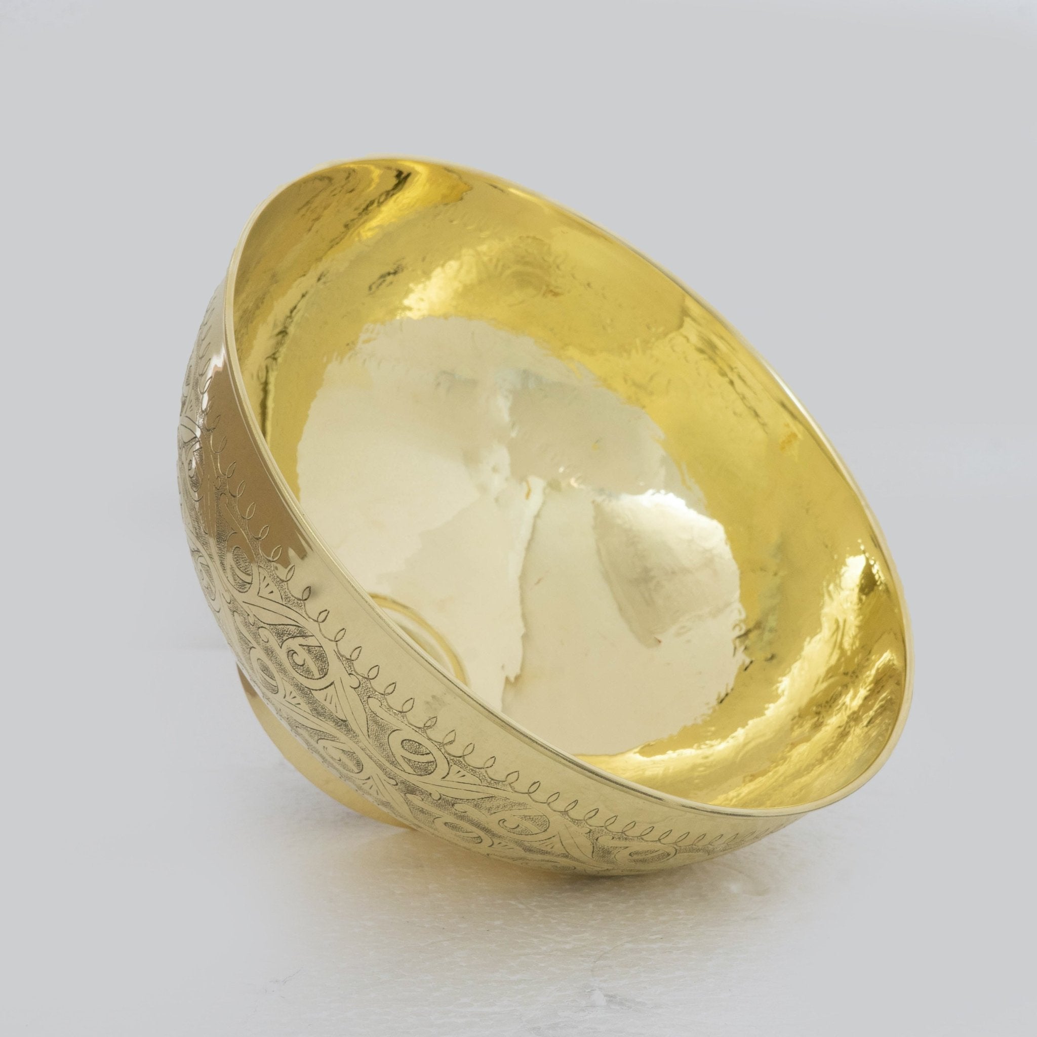 Brass Bathroom Sink, Bowl Vessel Sink, Vanity Basin Sink, Hand Hammered and Hand Engraved - Insideast