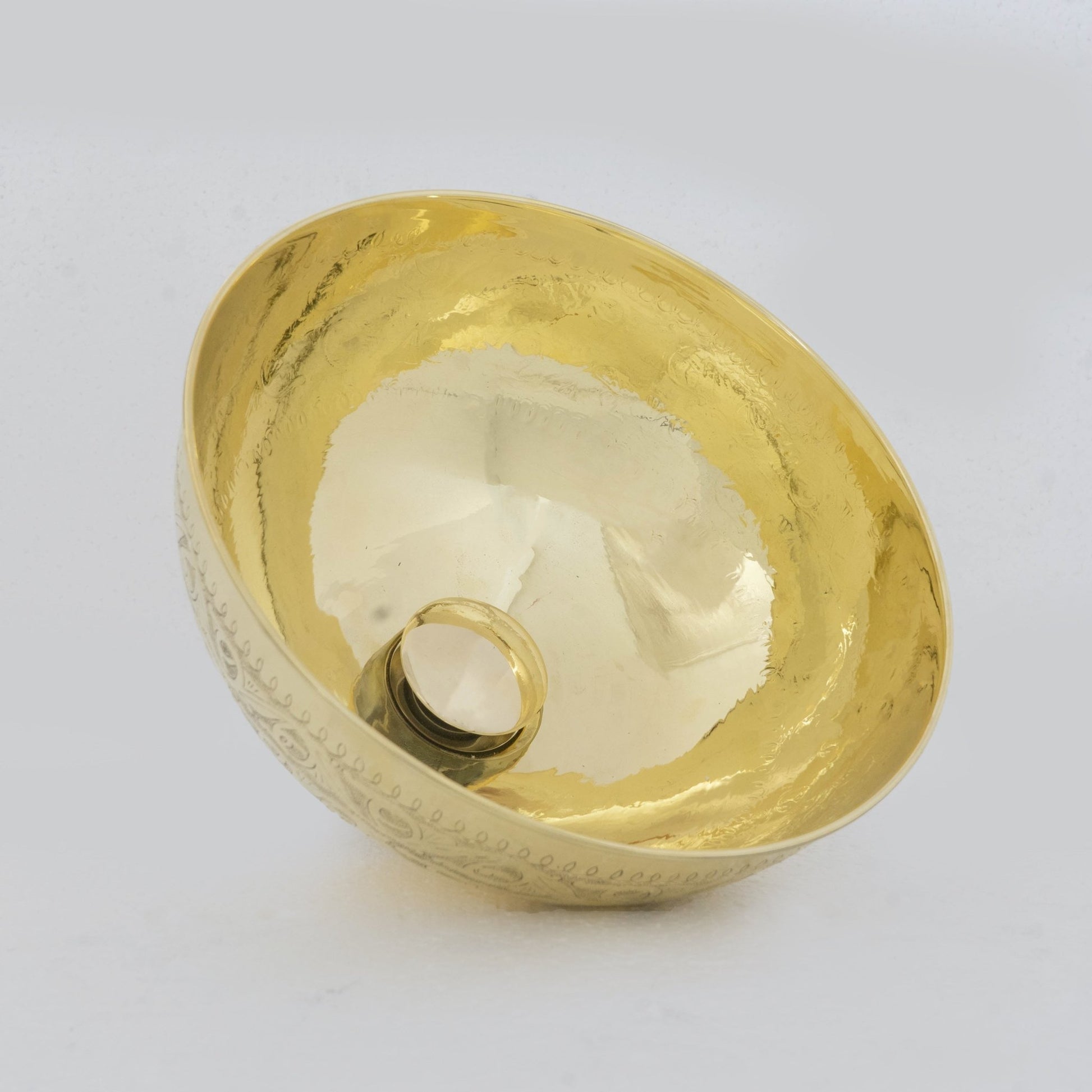 Brass Bathroom Sink, Bowl Vessel Sink, Vanity Basin Sink, Hand Hammered and Hand Engraved - Insideast