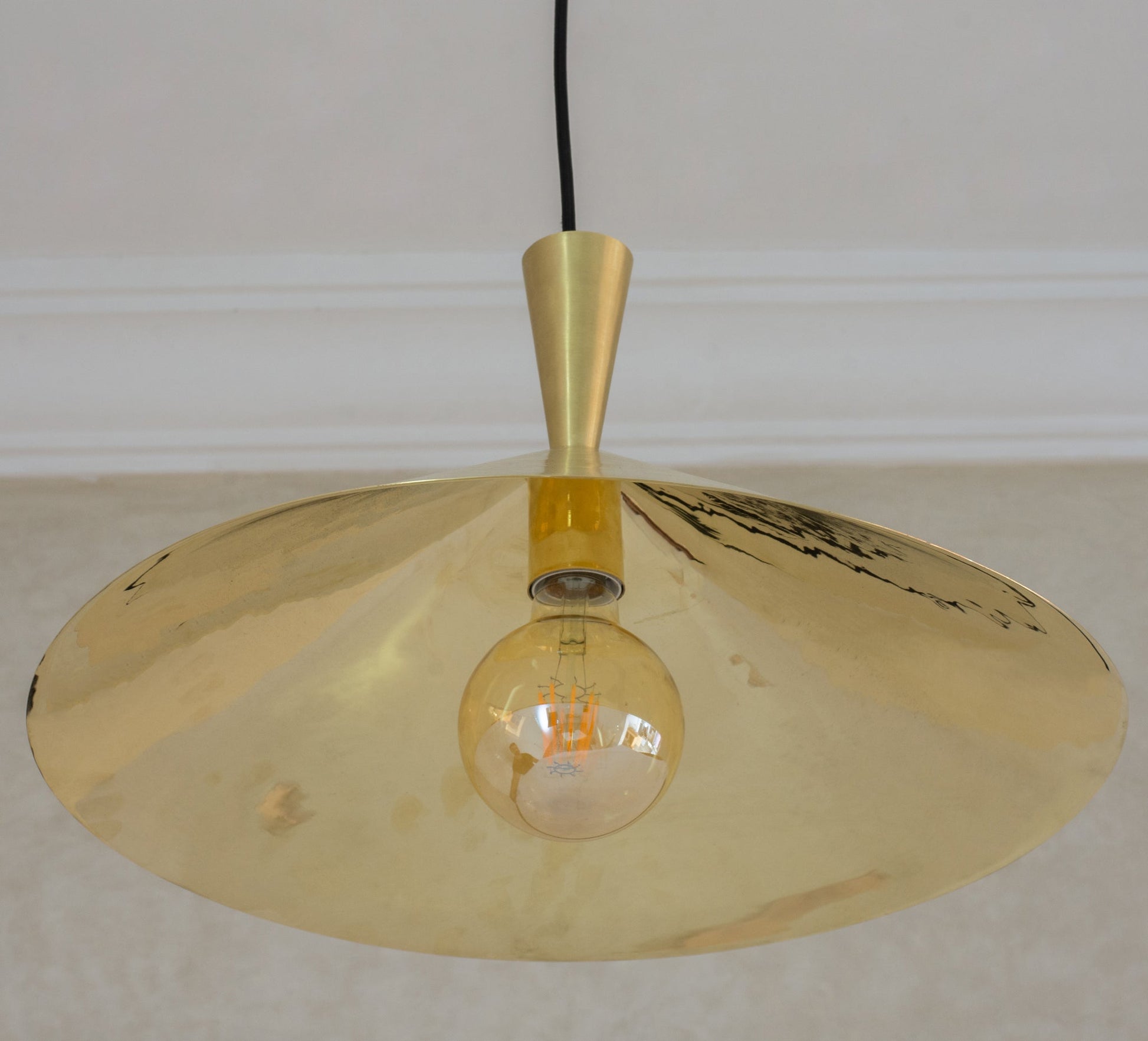 Brass Cone Pendant Light, Kitchen Island Ceiling Light Fixture, Modern Hanging Shade For Kitchen & Living Room, Cone Shade Light - Insideast