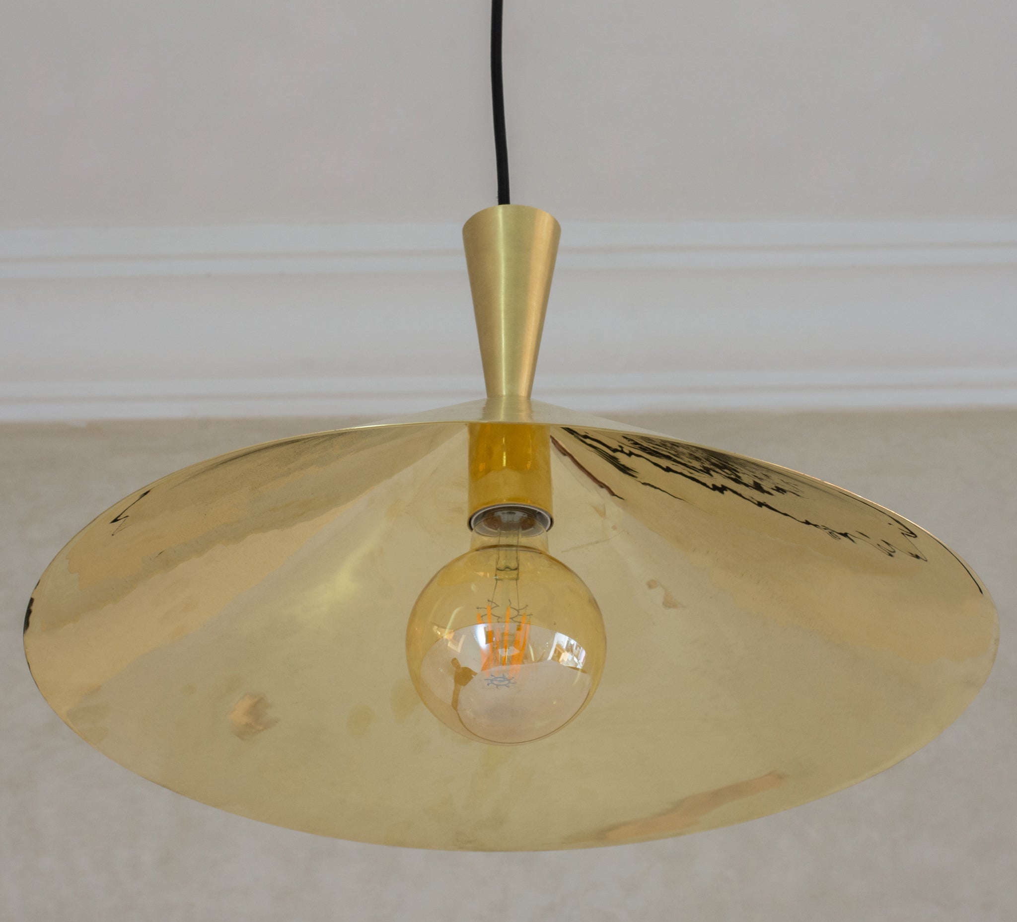Brass Cone Pendant Light, Kitchen Island Ceiling Light Fixture, Modern Hanging Shade For Kitchen & Living Room, Cone Shade Light - Insideast