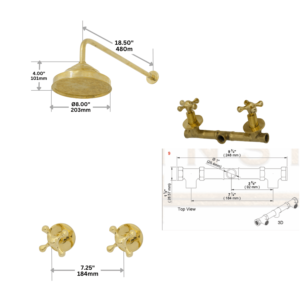 Brass Shower System – Brass Shower Set - Insideast