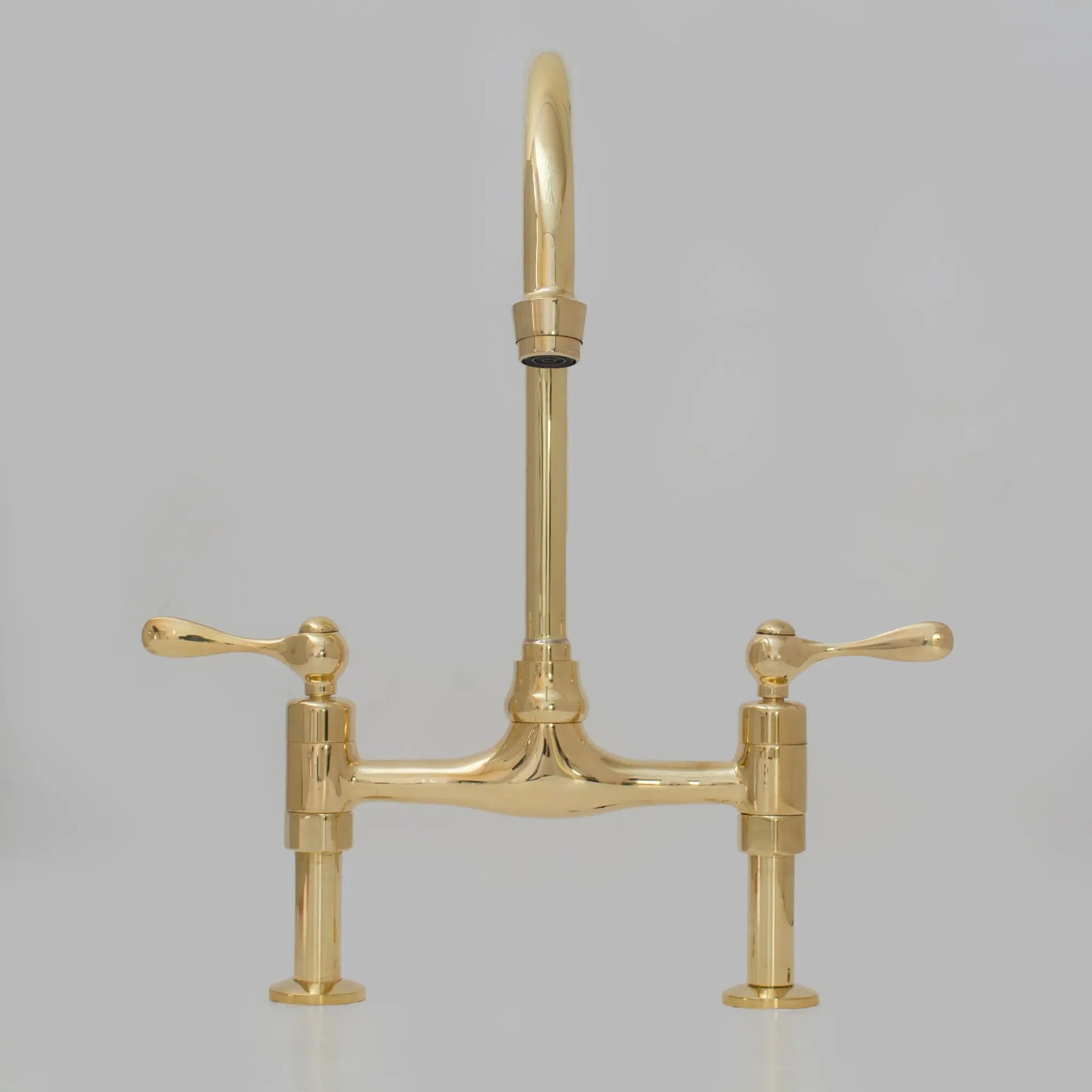 Bridgeford - Unlacquered Brass Kitchen Bridge Faucet - Insideast