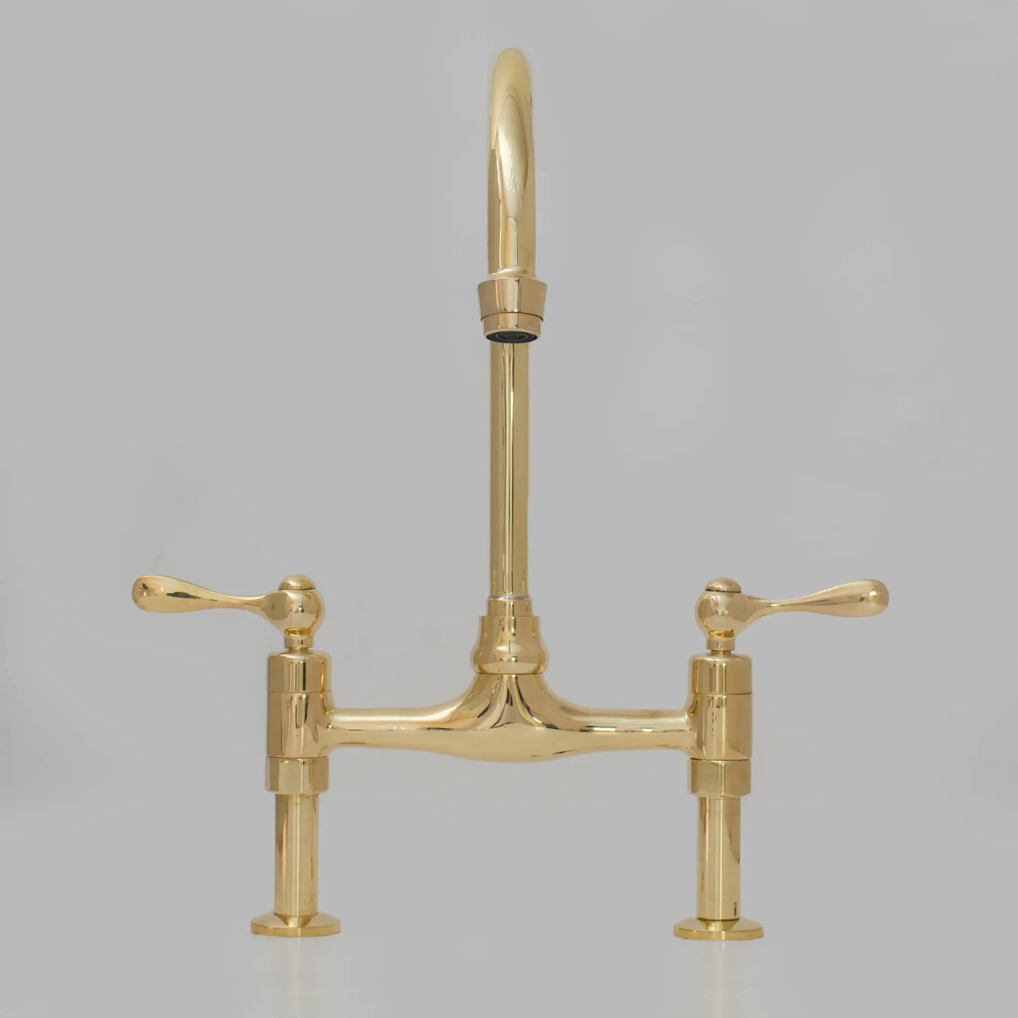 Bridgeford - Unlacquered Brass Kitchen Bridge Faucet - Insideast
