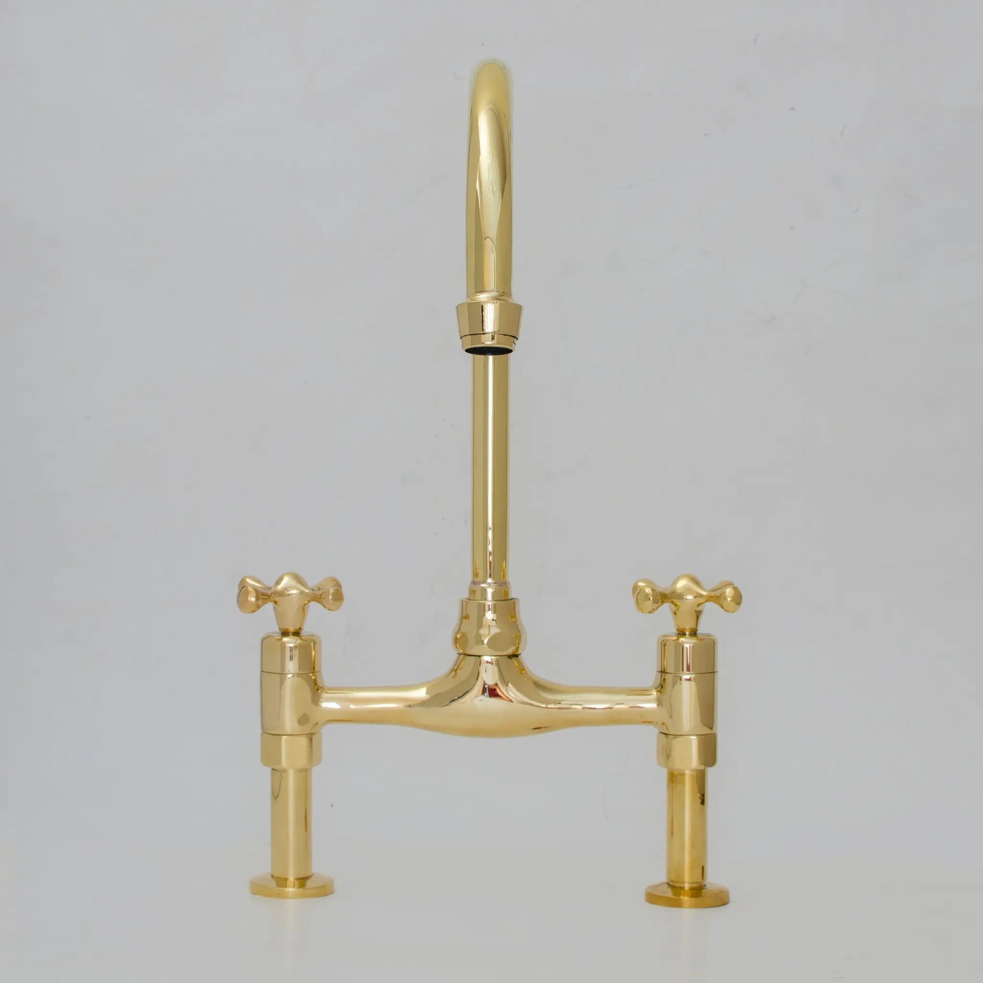 Bridgeford - Unlacquered Brass Kitchen Bridge Faucet - Insideast