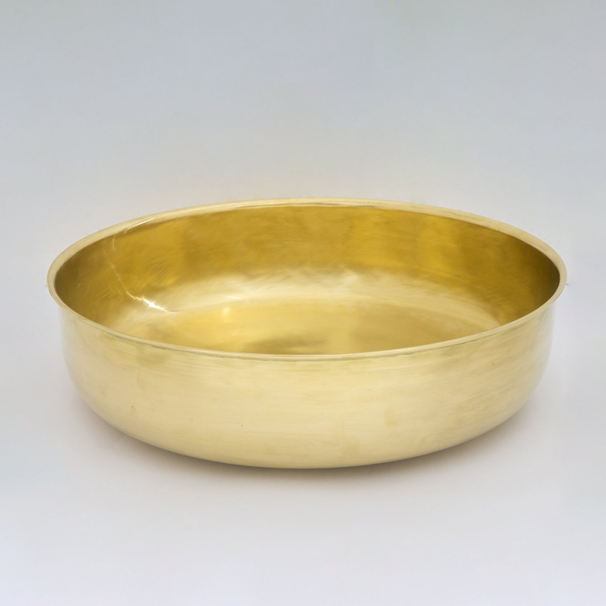 Brushed Brass Bathroom Vessel Sink, Solid Brass Powder Room Basin - Insideast