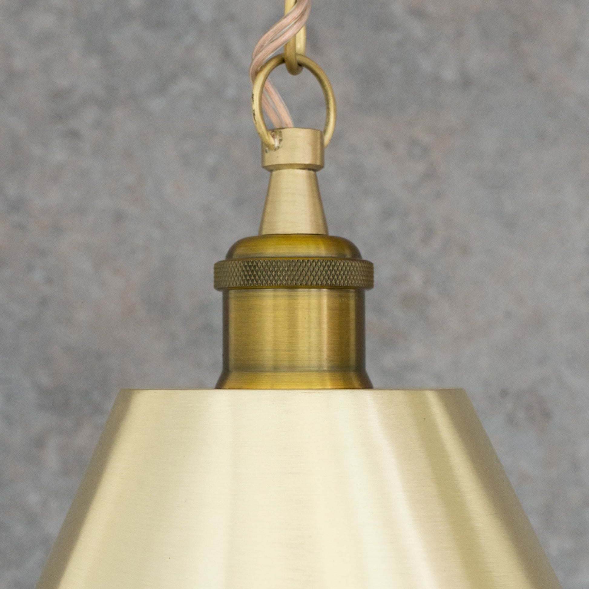 Brushed Brass Cone Pendant Light - Sleek Modern Moroccan Task Lighting - Insideast