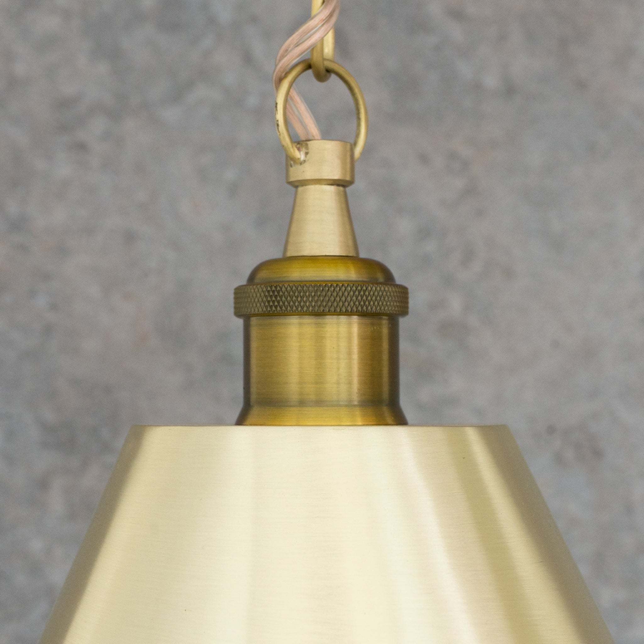 Brushed Brass Cone Pendant Light - Sleek Modern Moroccan Task Lighting - Insideast