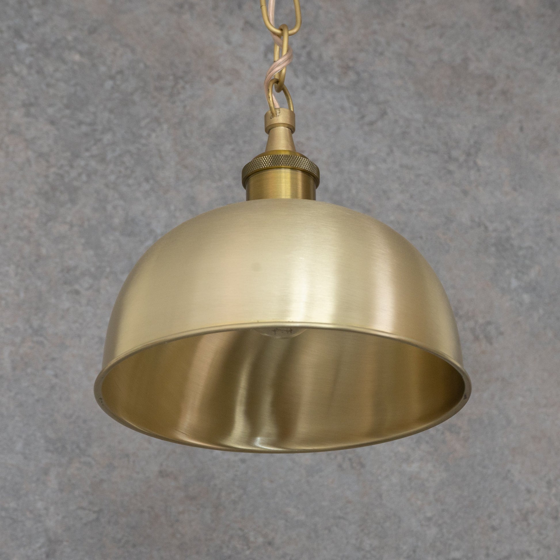 Brushed Brass Flared Dome Pendant Light - Hand - Finished Moroccan Brass Pendant - Insideast