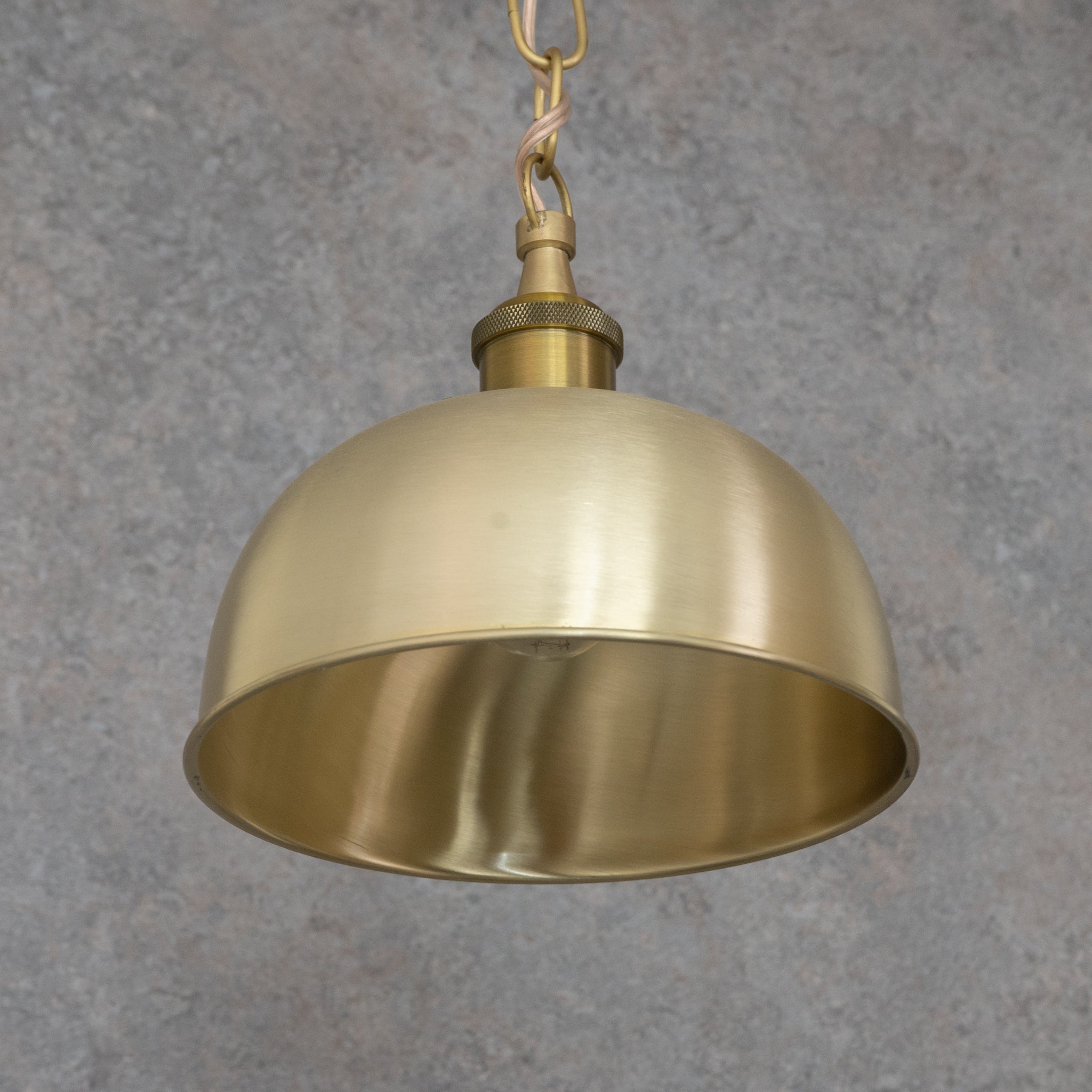 Brushed Brass Flared Dome Pendant Light - Hand - Finished Moroccan Brass Pendant - Insideast