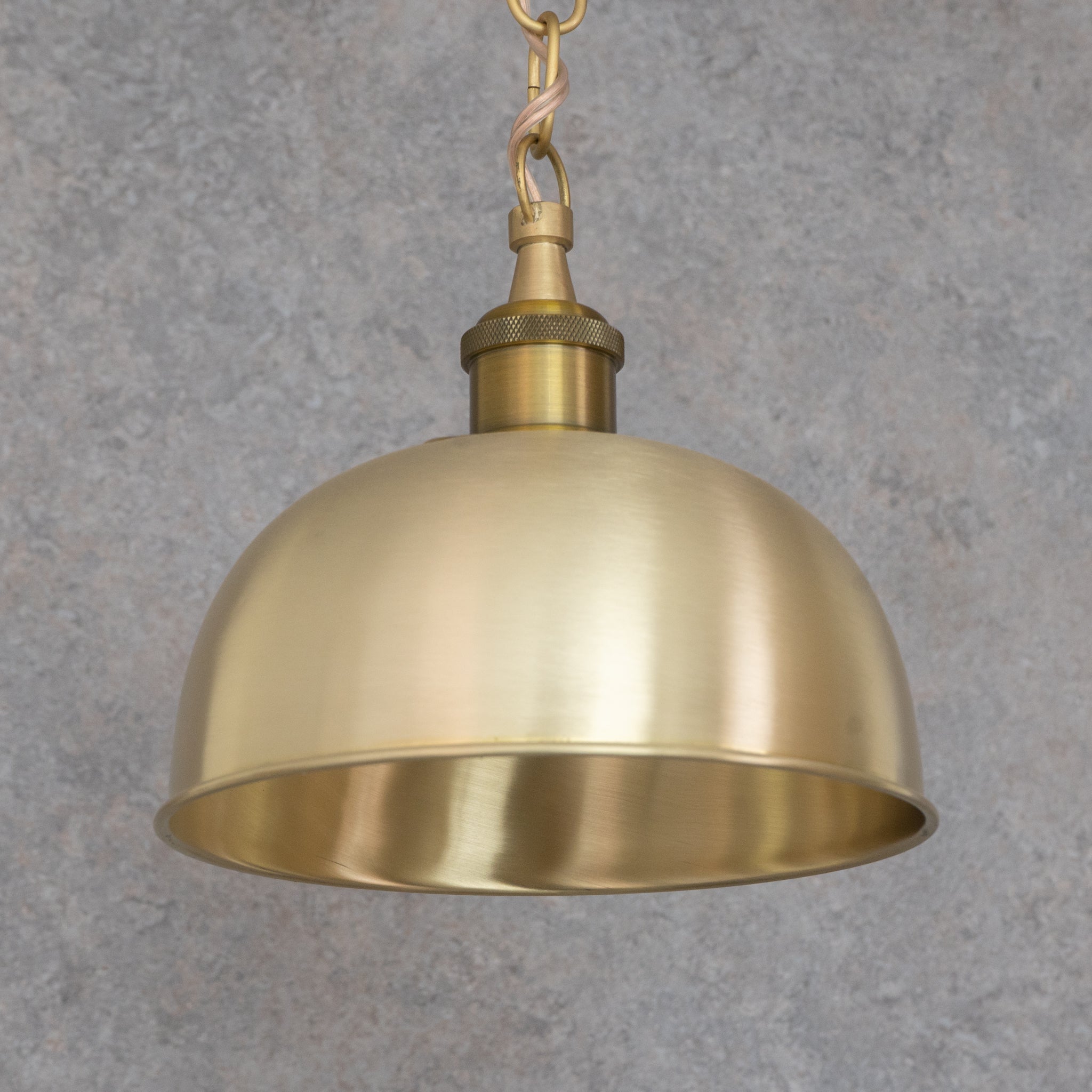 Brushed Brass Flared Dome Pendant Light - Hand - Finished Moroccan Brass Pendant - Insideast