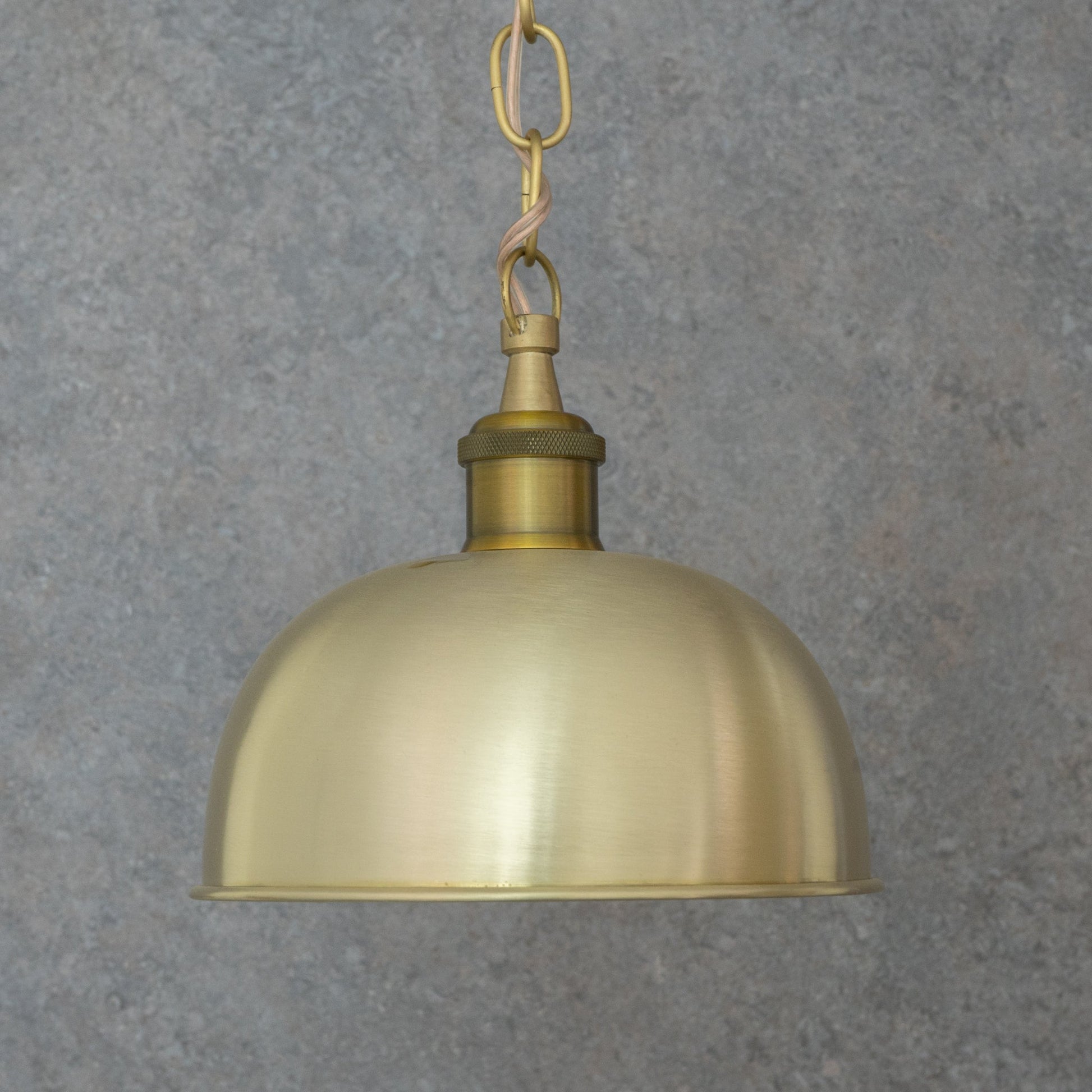 Brushed Brass Flared Dome Pendant Light - Hand - Finished Moroccan Brass Pendant - Insideast